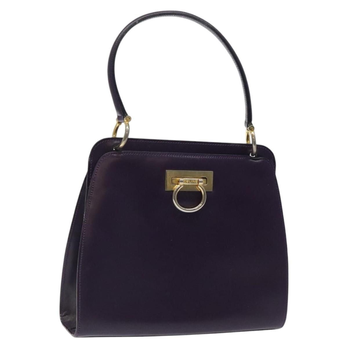 Celine CELINE Hand Bag Leather Purple Gold Size ONE SIZE - 1 Thumbnail