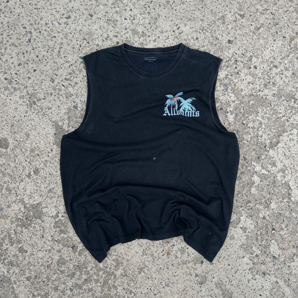 Allsaints Vintage Allsaints Tank Top Sleeveless Big Logo Trashed Y2K Size US XL / EU 56 / 4 - 2 Thumbnail