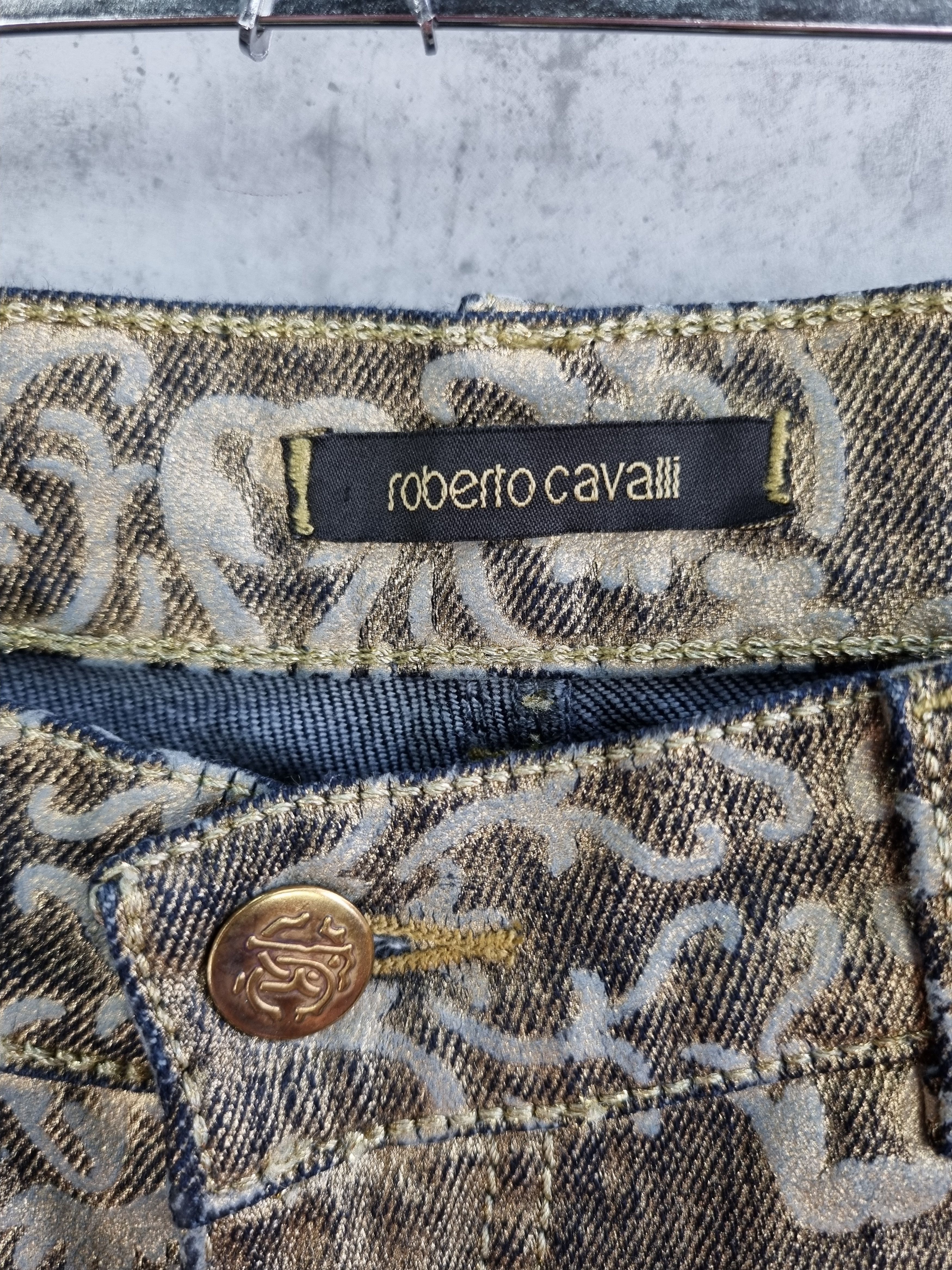 Roberto Cavalli Roberto Cavalli Golden Denim Art Design Exclusive Jeans Size US 33 - 7 Thumbnail