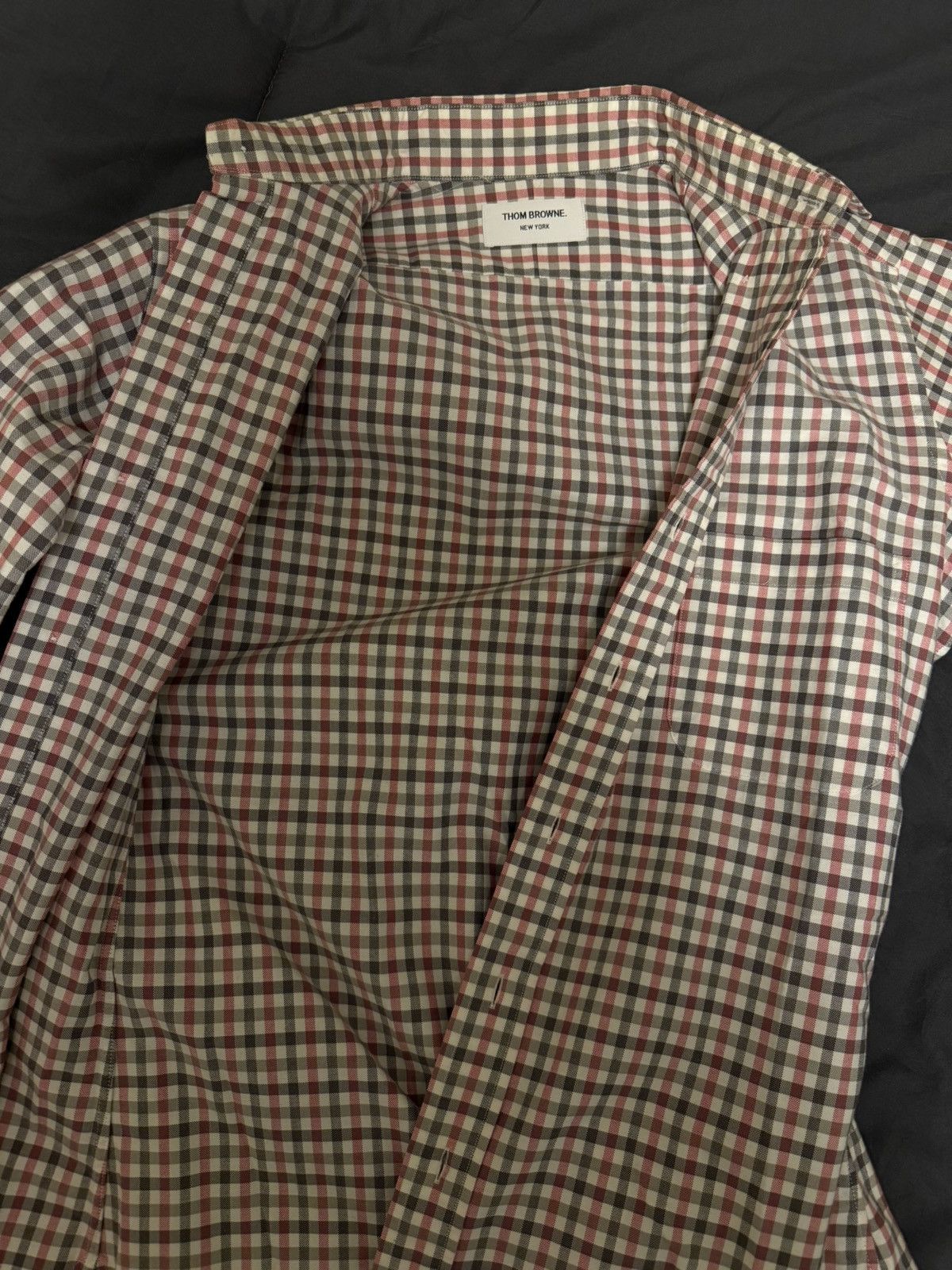 Thom Browne Thom Browne Check Button-Up Shirt (Red/Grey/White) Size US S / EU 44-46 / 1 - 6 Thumbnail