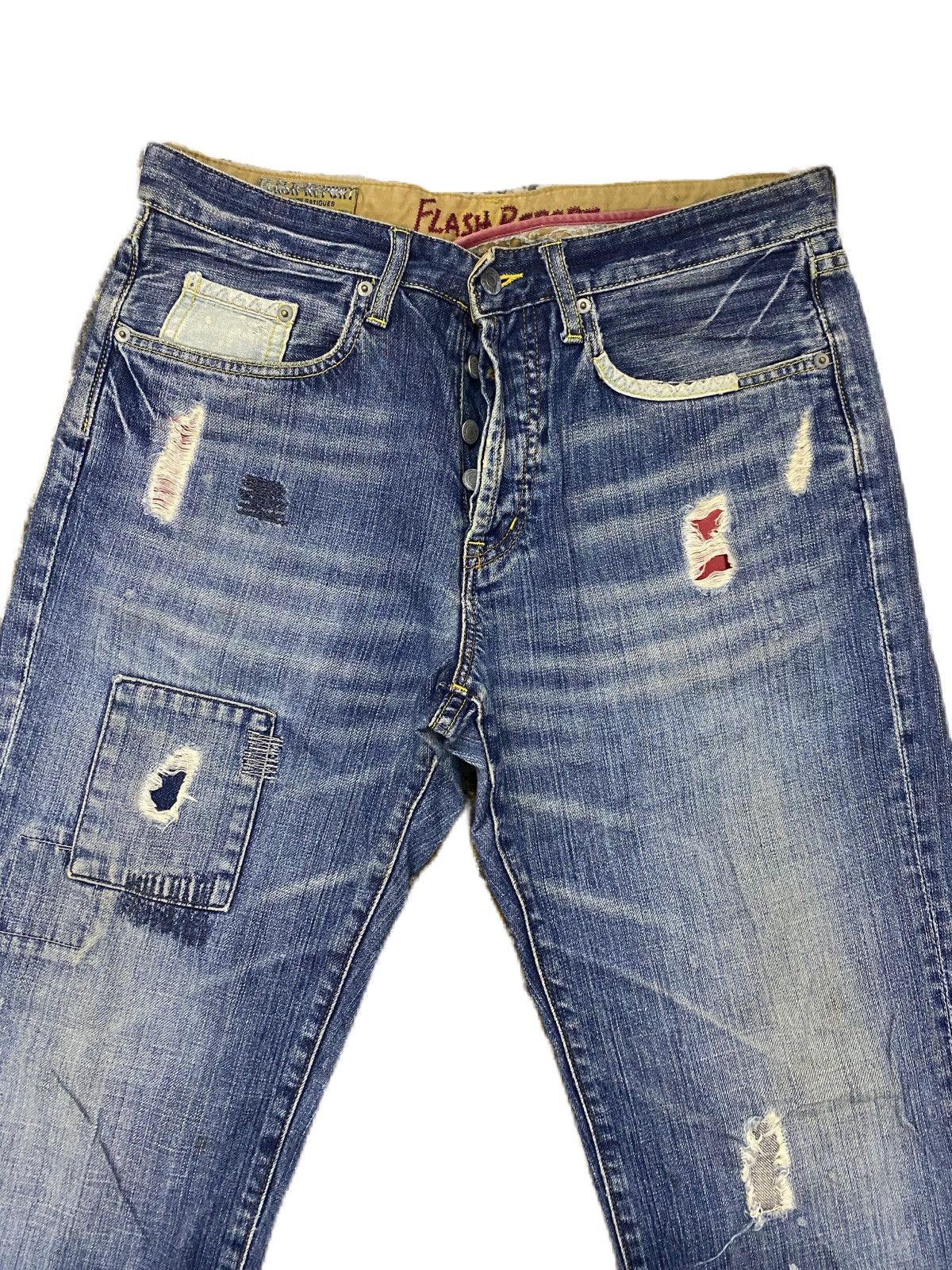 Japanese Brand JAPAN BRAND FLASH REPORT RIPPED STYLE DENIM STRAIGHT TYPE Size US 32 / EU 48 - 5 Thumbnail