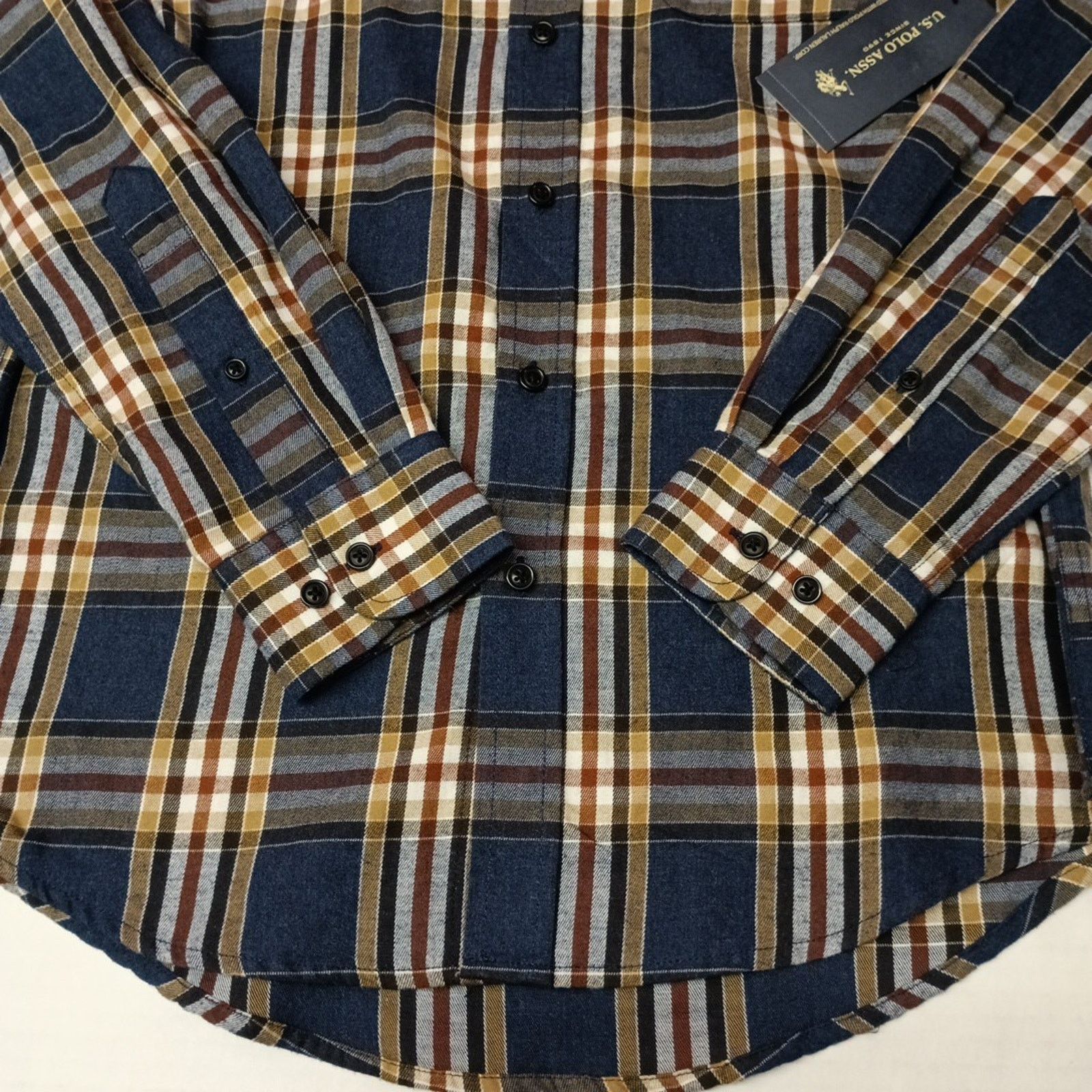 U.S. Polo Assn. U.S. Polo Assn. Button Woven Shirt Mens S Blue Heather Plaid Size US S / EU 44-46 / 1 - 2 Thumbnail