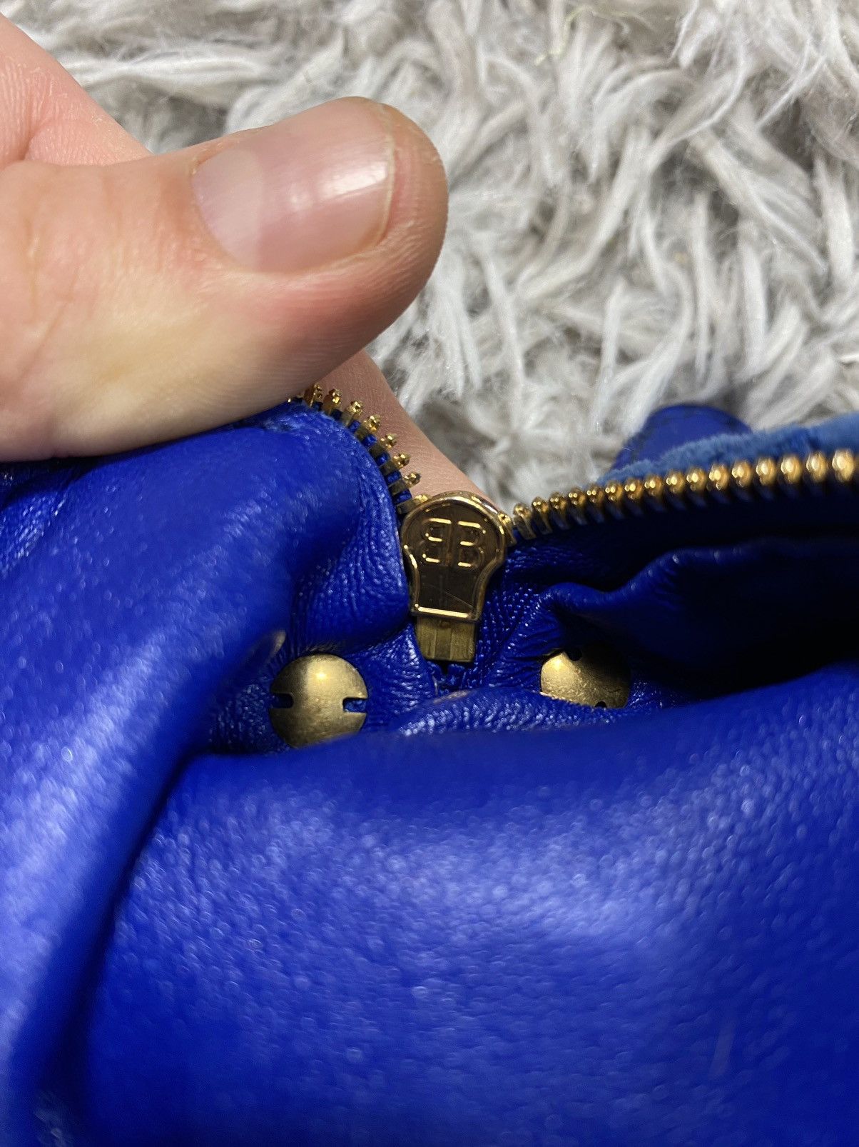 Balenciaga × Vintage Balenciaga Blue Velvet Belt Bag with Chain — Iconic Style Size ONE SIZE - 7 Thumbnail