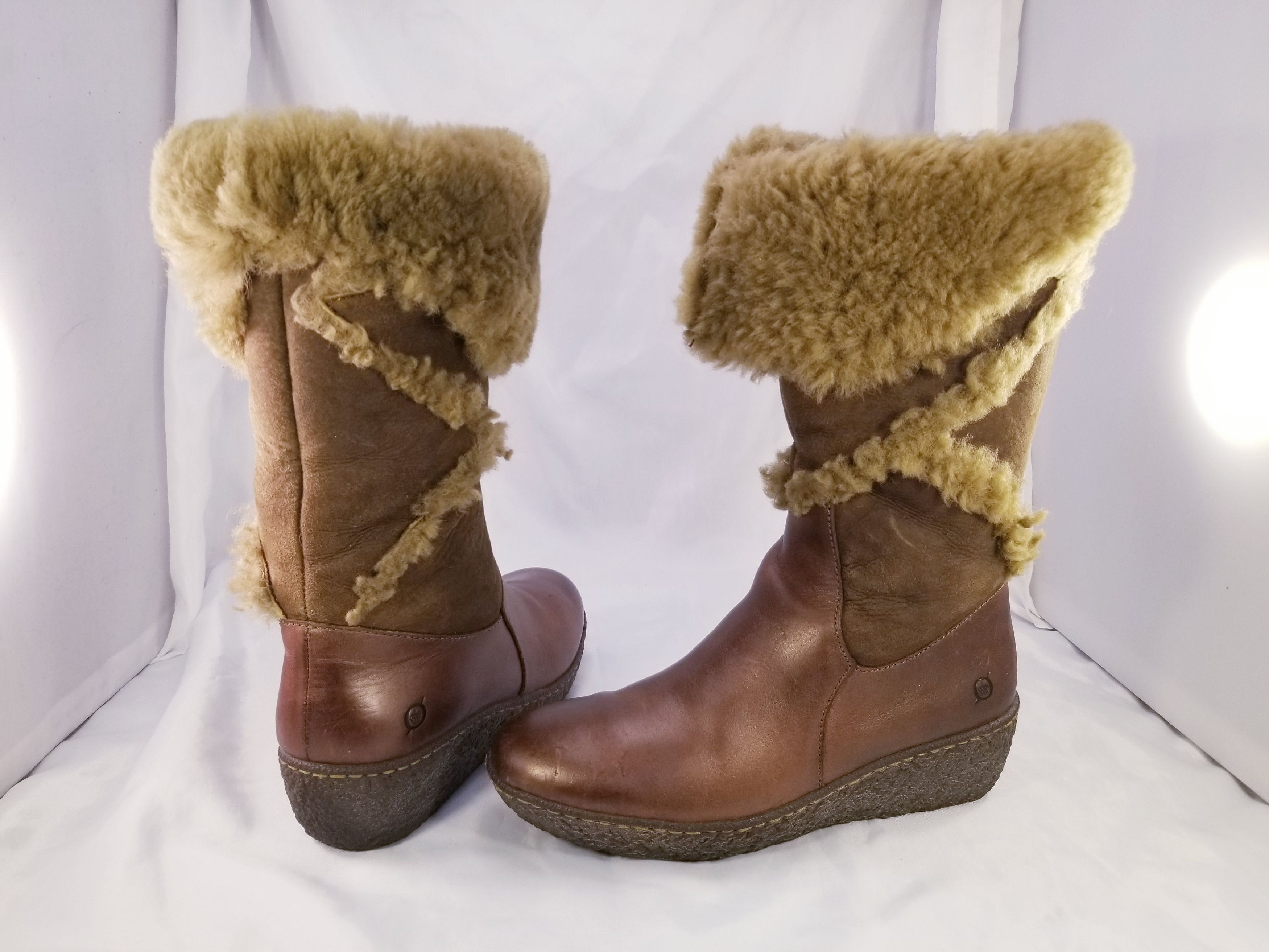Born SHEARLING SHEEPSKIN WINTER WEDGES PLATFORM Size US 9 / IT 39 - 4 Thumbnail