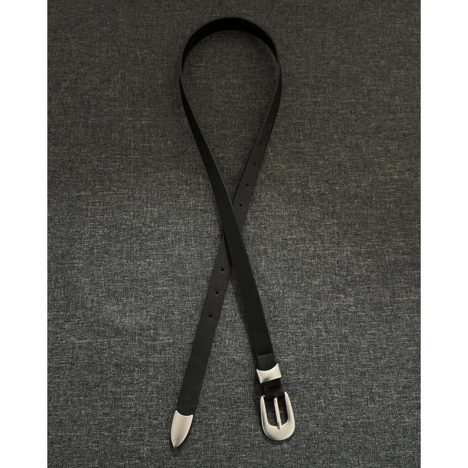 Other Slim Needle-Buckle Black Belt | Minimal Street Essential Size ONE SIZE - 2 Thumbnail