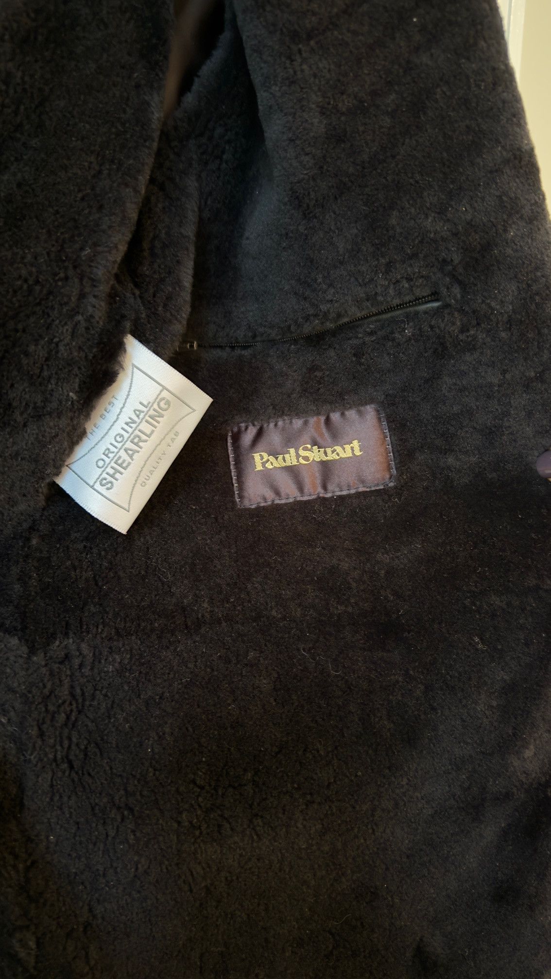 Paul Stuart Paul Stuart Black Shearling Rain Jacket Size US L / EU 52-54 / 3 - 7 Thumbnail