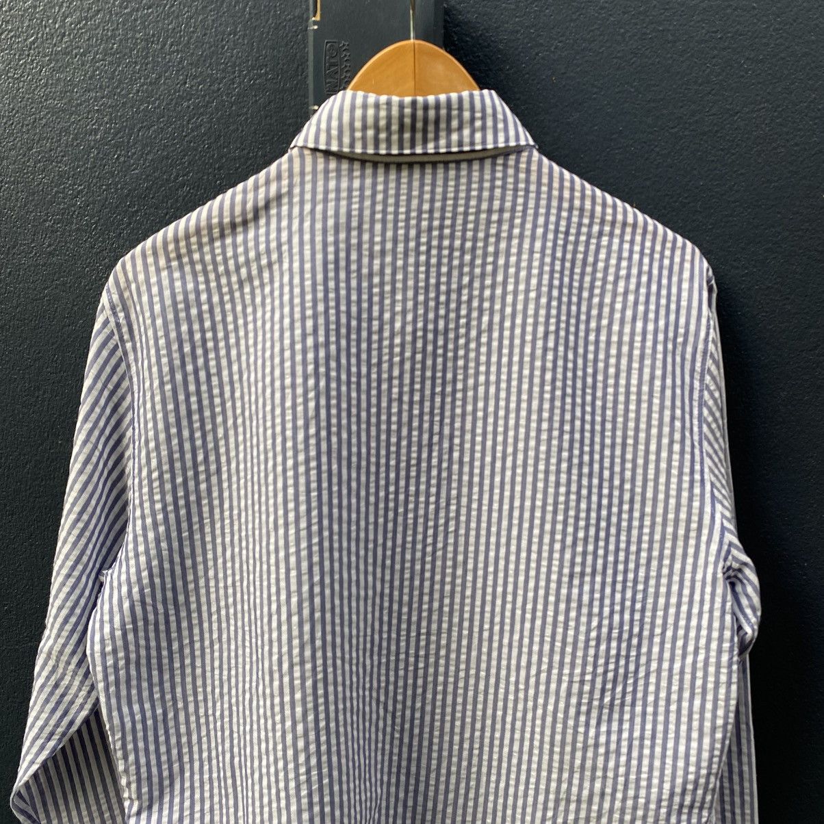 Ne-Net Ne-net Blue and White Striped Ruffle Front Shirt Size US L / EU 52-54 / 3 - 8 Thumbnail