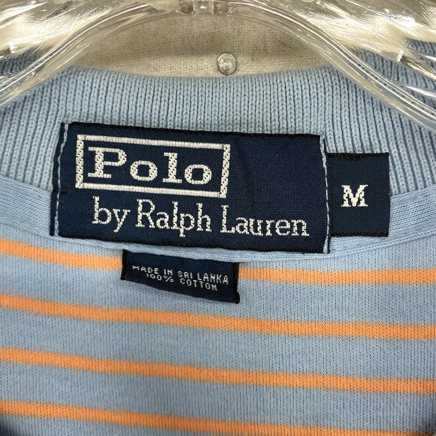 Polo Ralph Lauren VINTAGE Polo Ralph Lauren Polo Shirt M Light Blue Orange Stripe Detailed Pony Long Tails Shirt Adult Medium Blue Striped 90s Preppy Mens Size US M / EU 48-50 / 2 - 3 Thumbnail