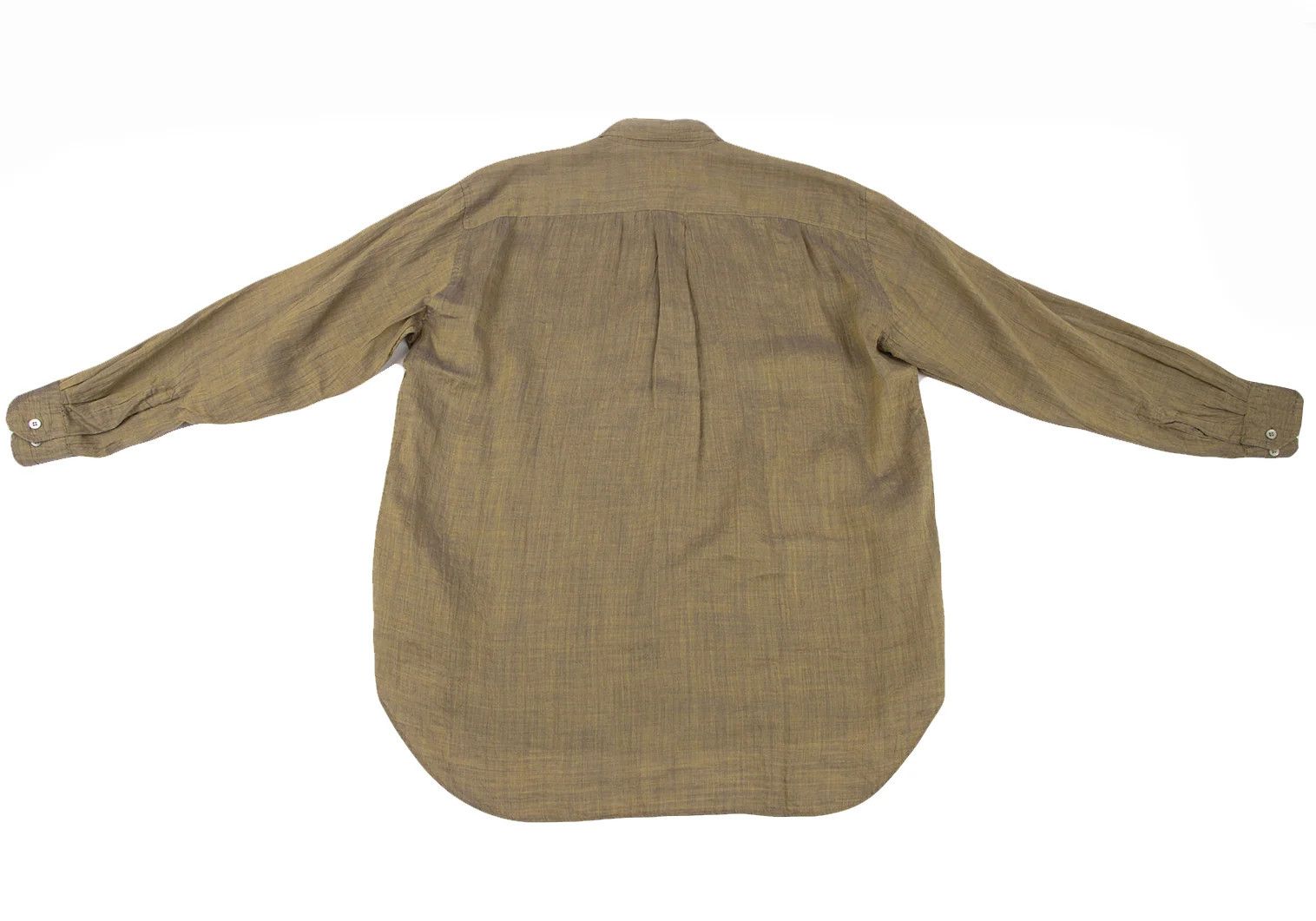 Issey Miyake Linen Long Sleeve Shirt in Yellow-Grey, Size XL Size US XL / EU 56 / 4 - 11 Thumbnail