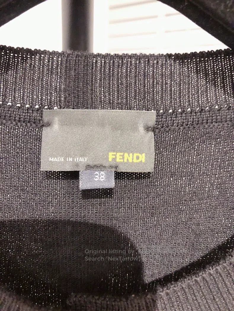 Fendi Fendi Black Seven-Quarter Sleeve Sequin Beaded Knit Top Size XS / US 0-2 / IT 36-38 - 7 Thumbnail