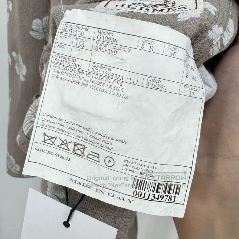 Hermes Hermes Double-sided broken flower cotton and linen blazer Size 46R - 8 Thumbnail