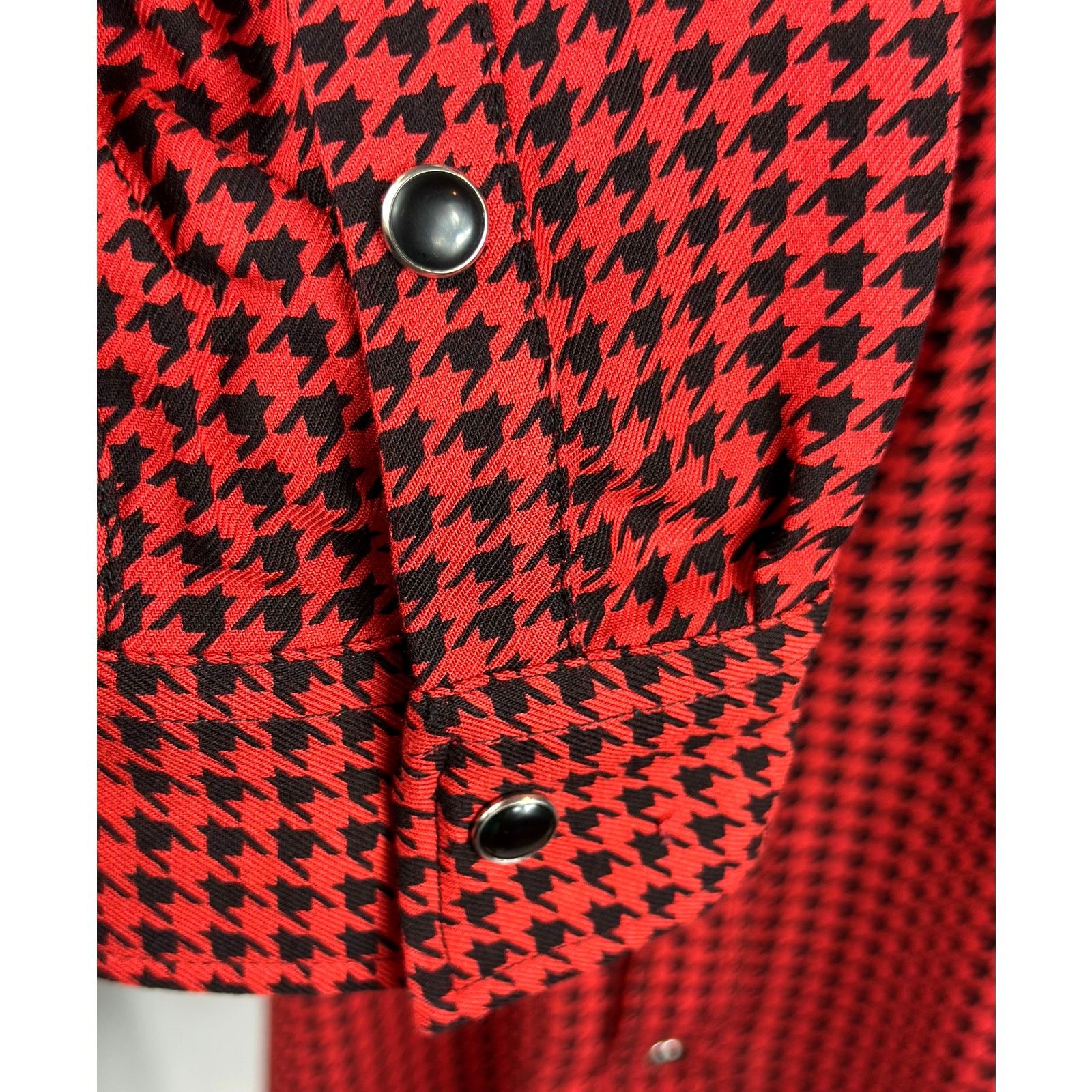 The Kooples The Kooples Mens Black and Red Houndstooth Shirt Snaps S Size US S / EU 44-46 / 1 - 11 Thumbnail