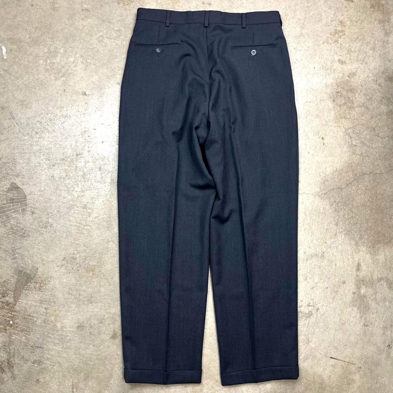 Vintage VINTAGE Slates Dress Pants Mens 34x30 90s Pleated Grey Trousers Size US 34 / EU 50 - 3 Thumbnail