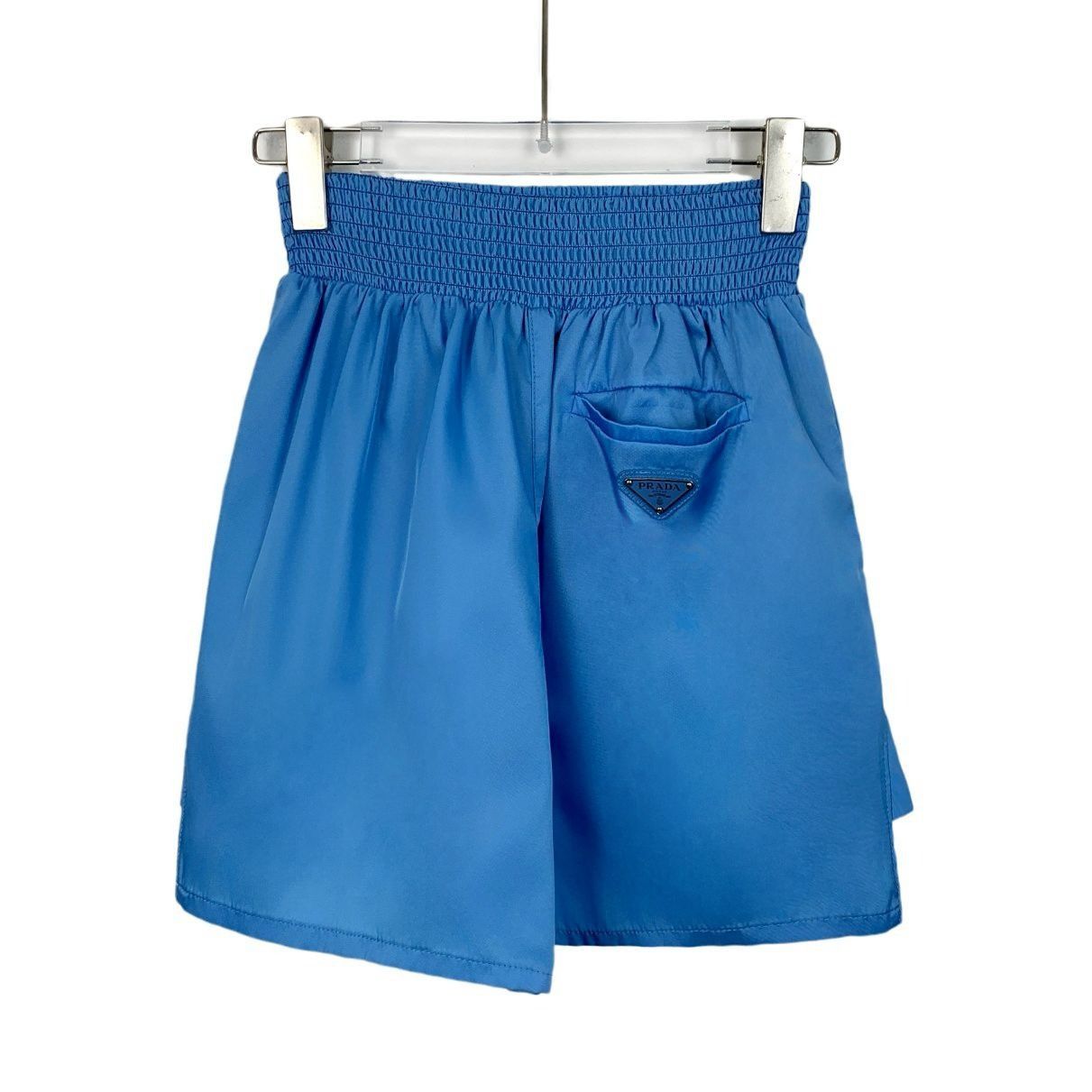 Prada H14208 Prada Womens Blue Nylon Elastic Waist Shorts Size 27" / US 4 / IT 40 - 2 Thumbnail