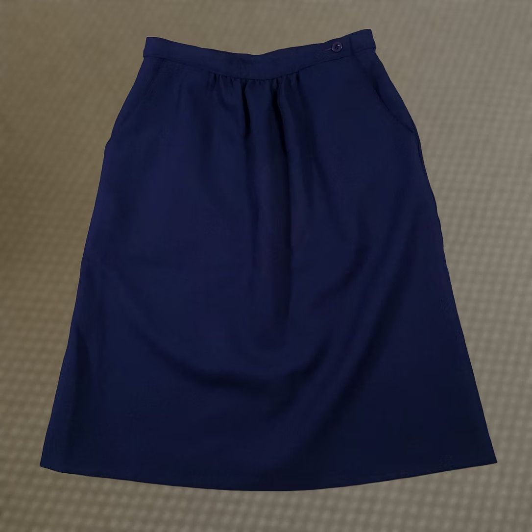 Penn VINTAGE JC Penny Skirt Women's 14 Blue Pockets USA Made 80s 90s Size 36" / US 14 / IT 50 - 1 Thumbnail