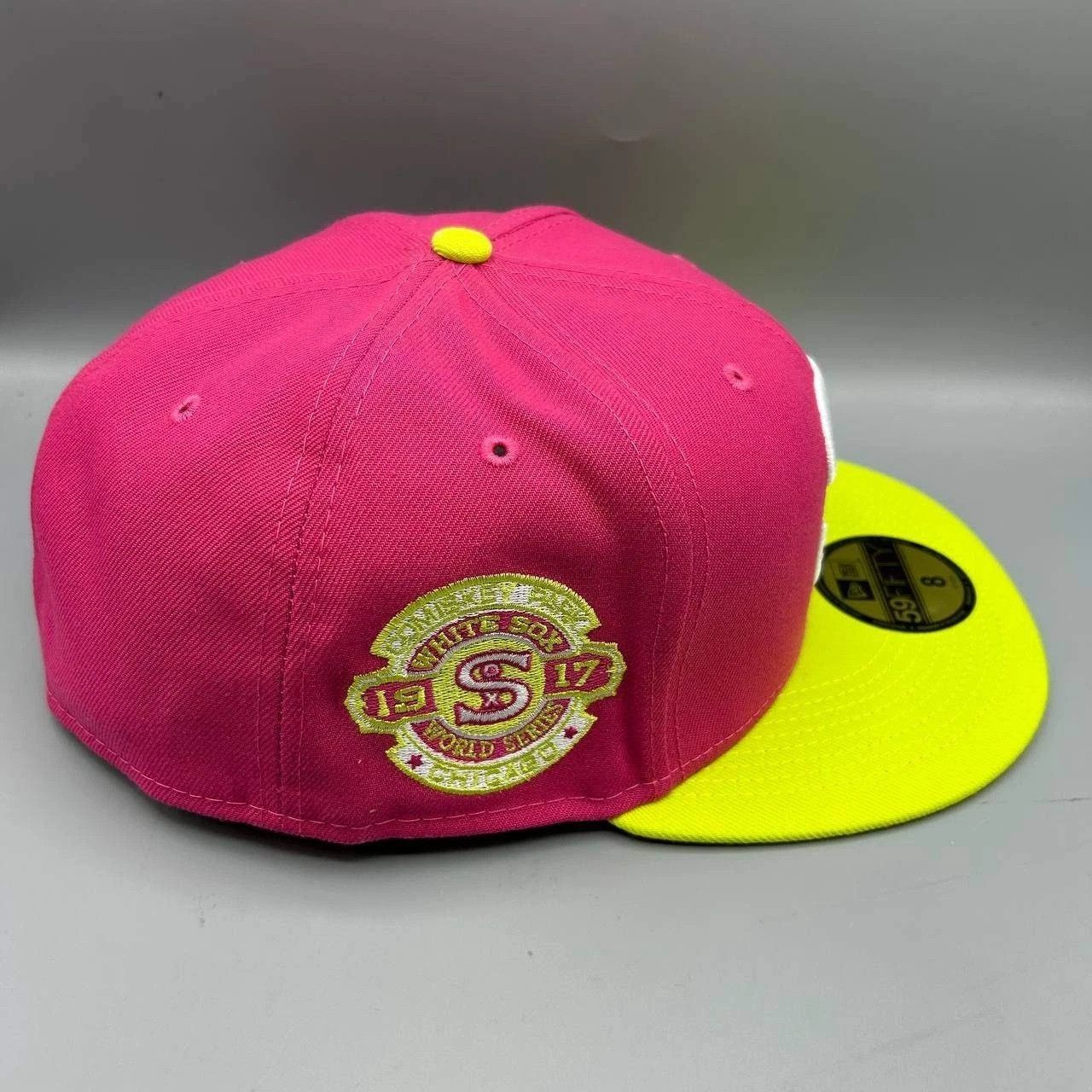 New Era Chicago White Sox Hat Men 8 Pink Yellow MLB Fitted Cap New Size ONE SIZE - 1 Thumbnail