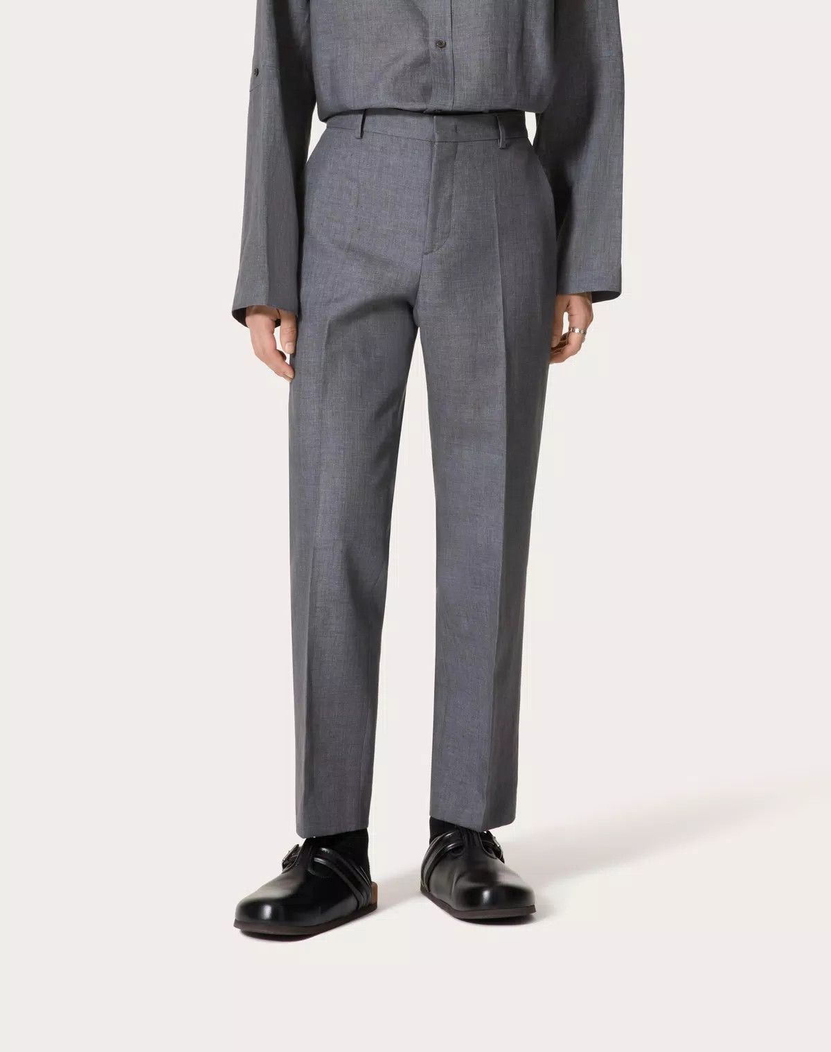 Valentino oc11z0625 Linen Trousers in Medium Grey Size US 32 / EU 48 - 3 Thumbnail