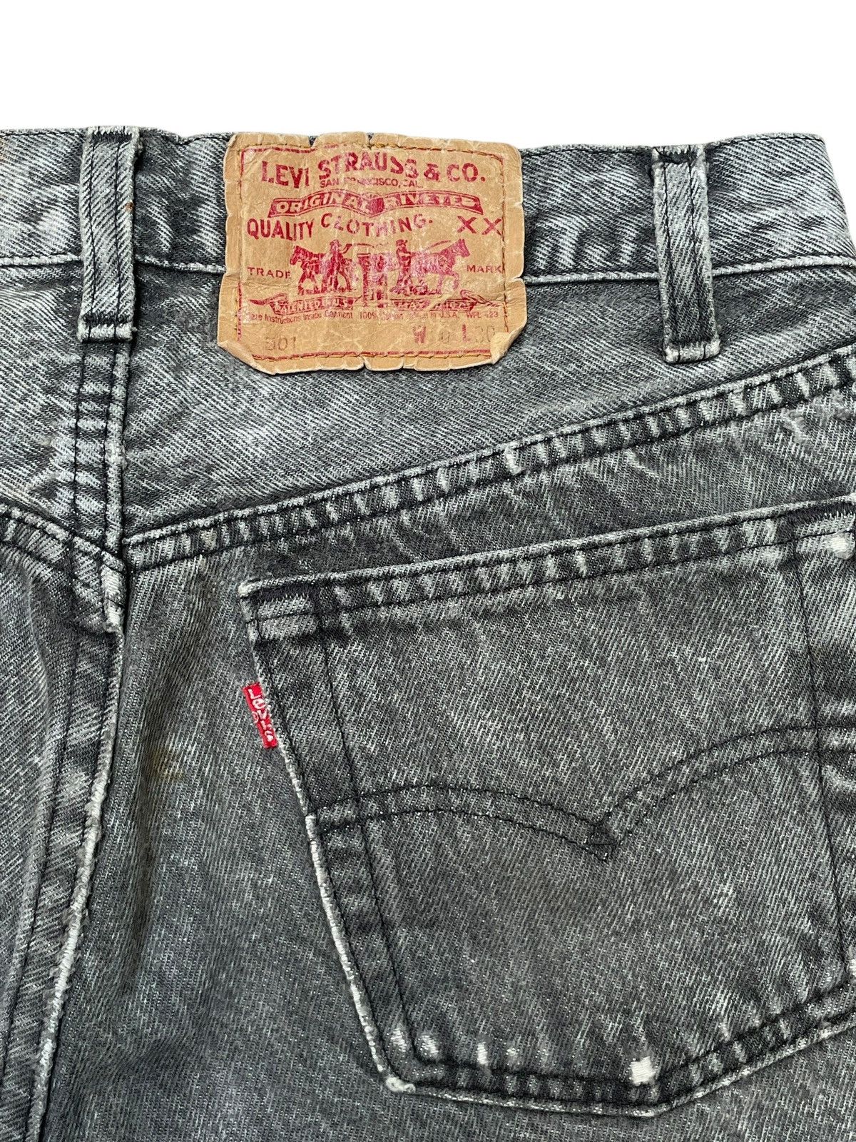 Levi's Vintage Levi’s 501 Washed Black Jeans Shorts Denim Pants Size US 29 - 2 Thumbnail