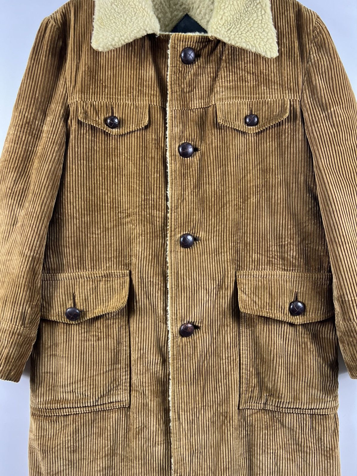 Japanese Brand Unknown Corduroy Shearling Trench Coat Size US S / EU 44-46 / 1 - 5 Thumbnail