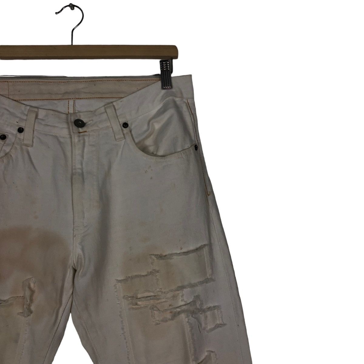 Japanese Brand 🔥Worn Rusty Design White Denim Johnbull Japan Size US 32 / EU 48 - 6 Thumbnail