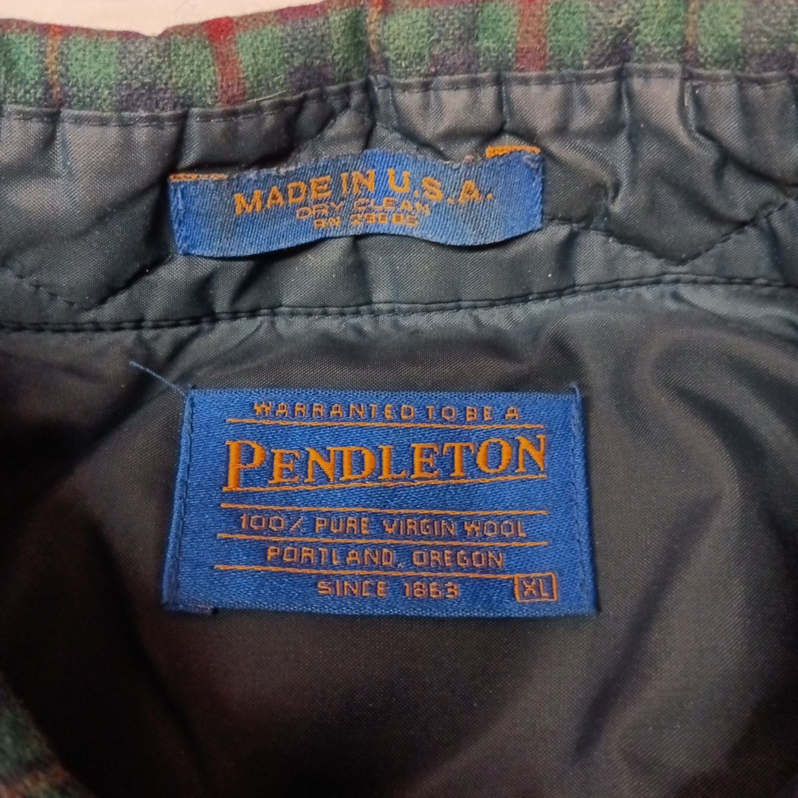 Pendleton Vin Pendleton Wool Flannel Check Plaid Green Blue Men's XL Size US XL / EU 56 / 4 - 5 Thumbnail