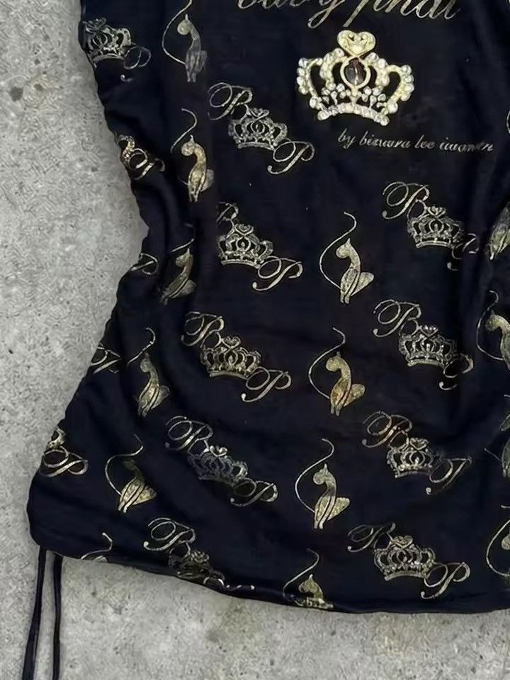 Other Y2K Hot Crop Top Crown Print Vintage Style Size S / US 4 / IT 40 - 4 Thumbnail