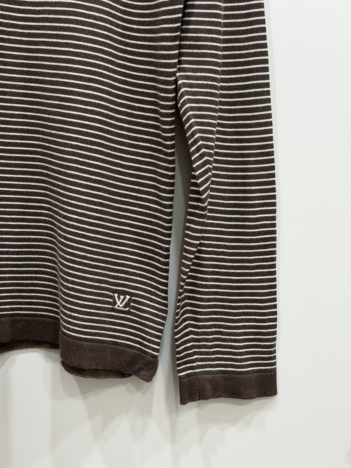 Louis Vuitton LOUIS VUITTON 2007 Striped LV Logo Cotton Sweater Jacobs Size US M / EU 48-50 / 2 - 6 Thumbnail