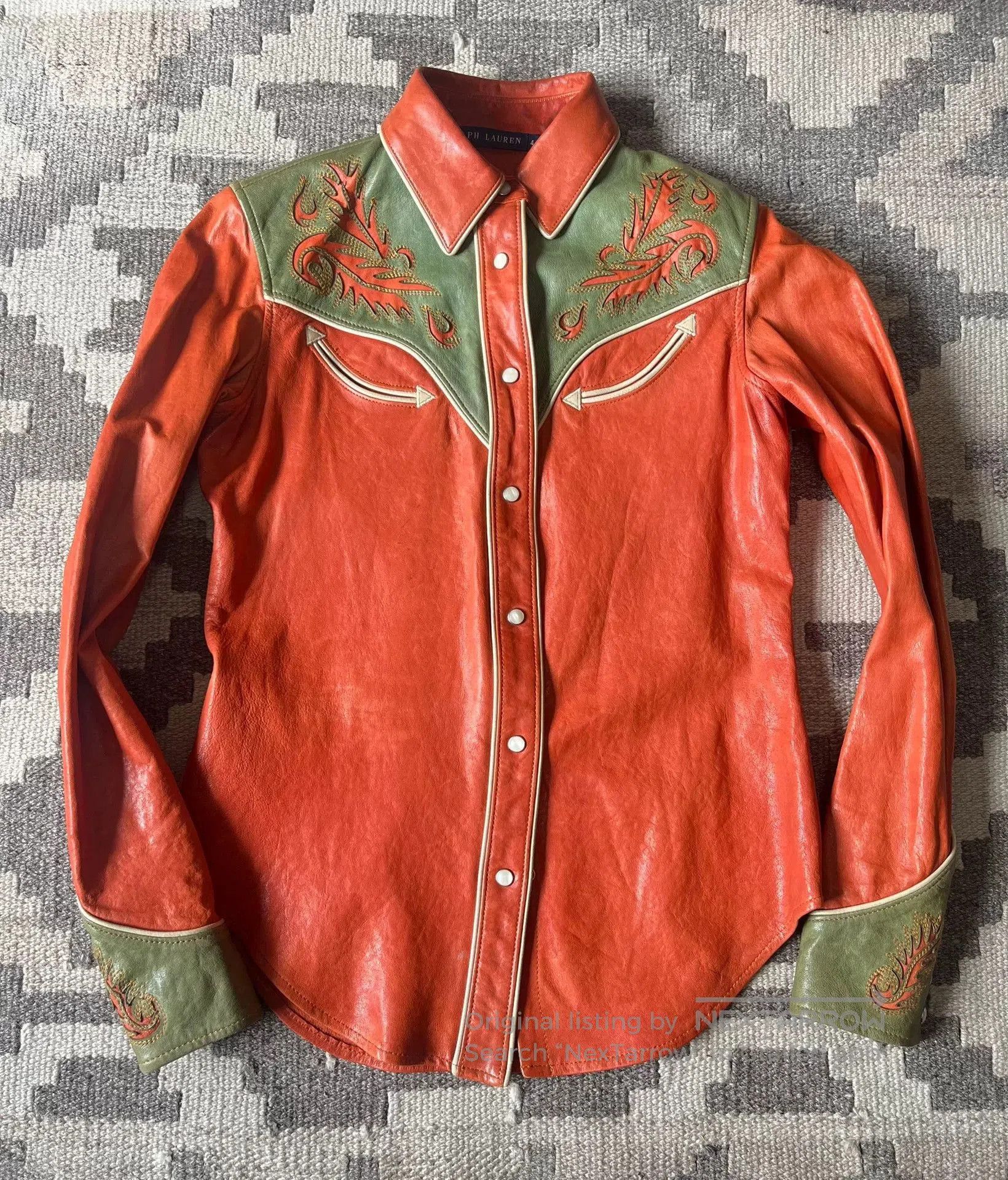 RRL Ralph Lauren Ralph Lauren RRL Western Leather Shirt. Size XL / US 12-14 / IT 48-50 - 1 Thumbnail