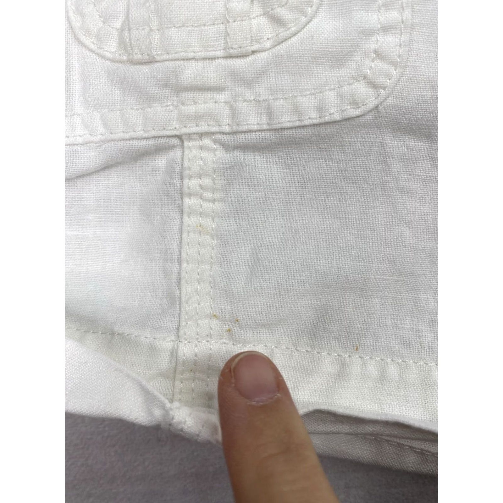 Vintage VTG Charlotte Russe Womens Shorts Sz 10 White Linen Blend Cargo Cuffed 90s Vest? Size 32" / US 10 / IT 46 - 3 Thumbnail