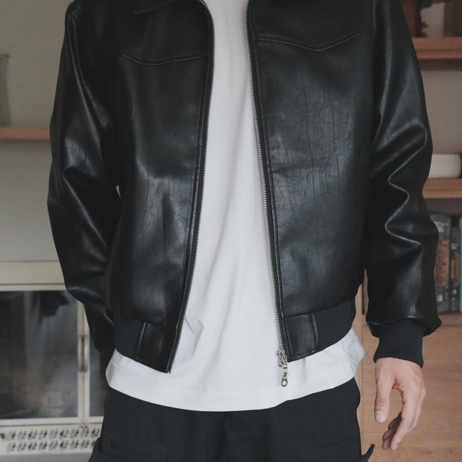 Other LVIN Black Leather Jacket (Vegan Leather) Size US L / EU 52-54 / 3 - 7 Thumbnail