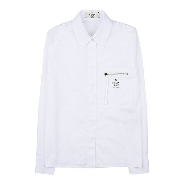 Fendi o1w1db10325 FS8063 Shirt in White Size S / US 4 / IT 40 - 1 Thumbnail