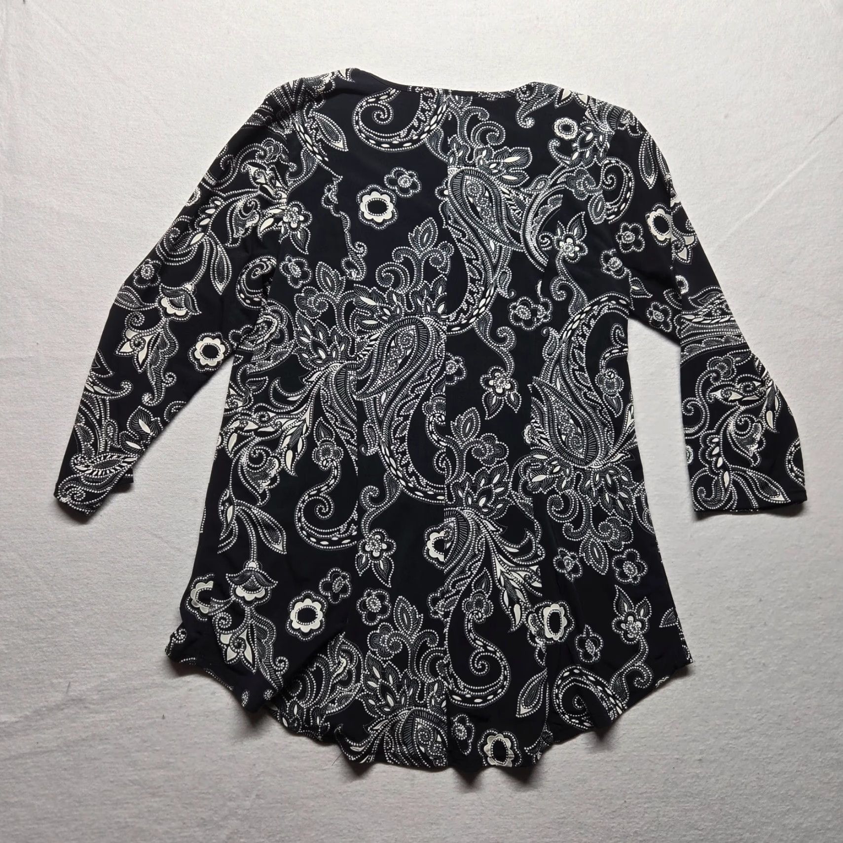 Vintage VINTAGE Cato Women's Blouse Shirt Medium Black Paisley 1940s 40s Retro Size M / US 6-8 / IT 42-44 - 6 Thumbnail