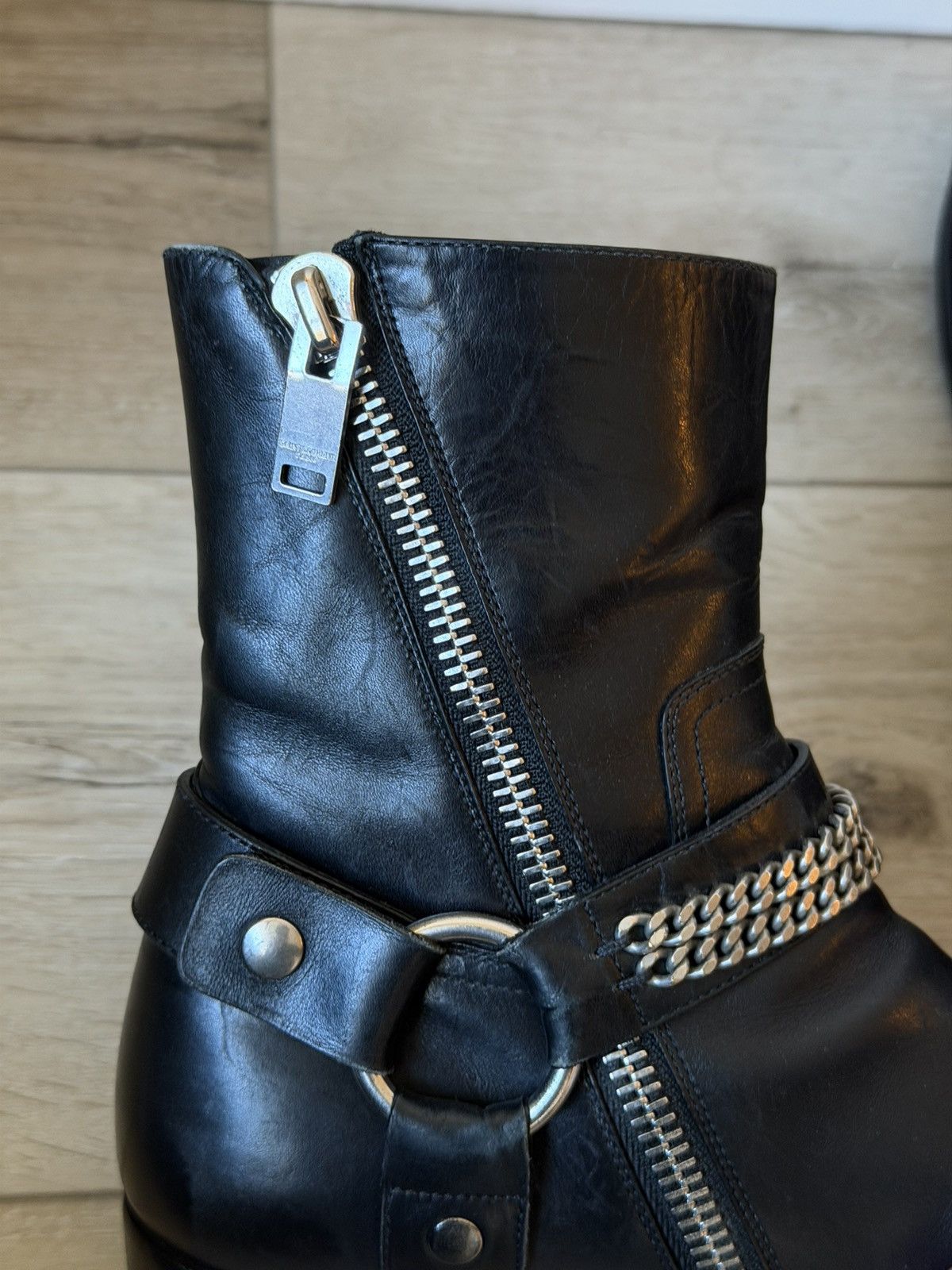 Saint Laurent Paris FW13 Leather Chain Harness Wyatt Boots 40 Size US 7.5 / EU 40-41 - 6 Thumbnail