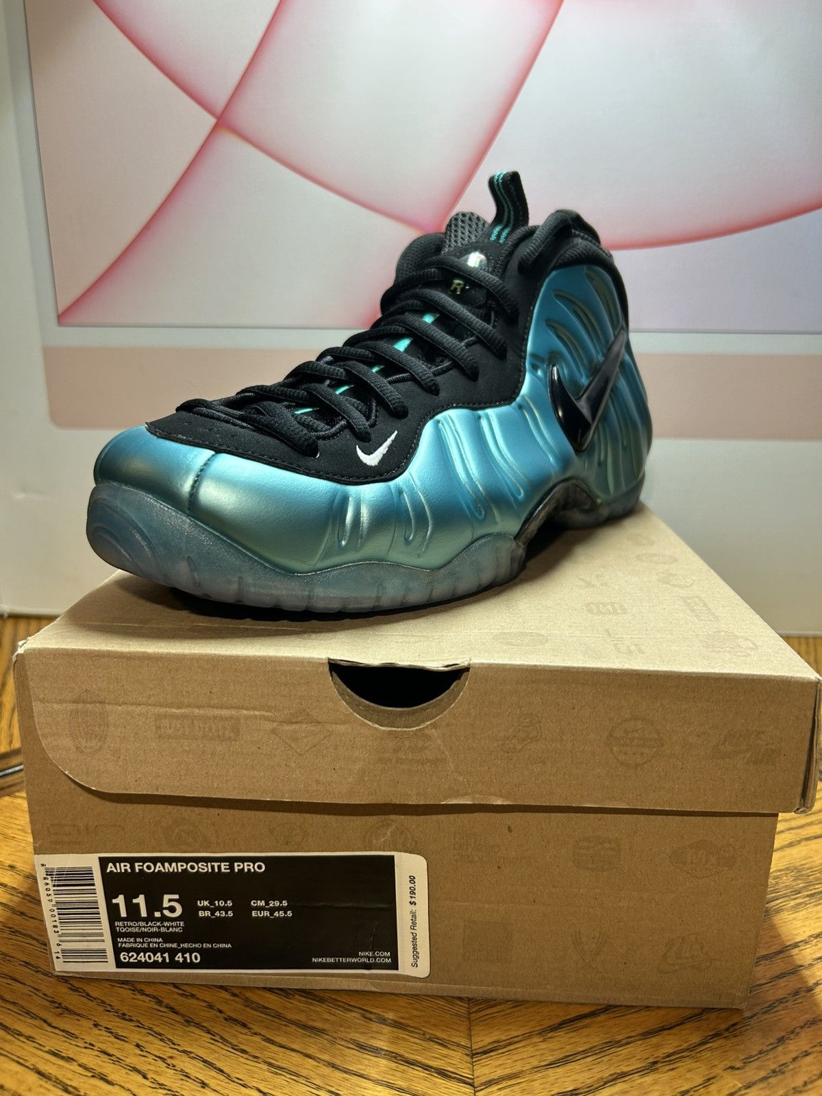 Nike Size 11.5 - Nike Air Foamposite Pro Electric Blue 2011 NEW Size US 11.5 / EU 44-45 - 4 Thumbnail