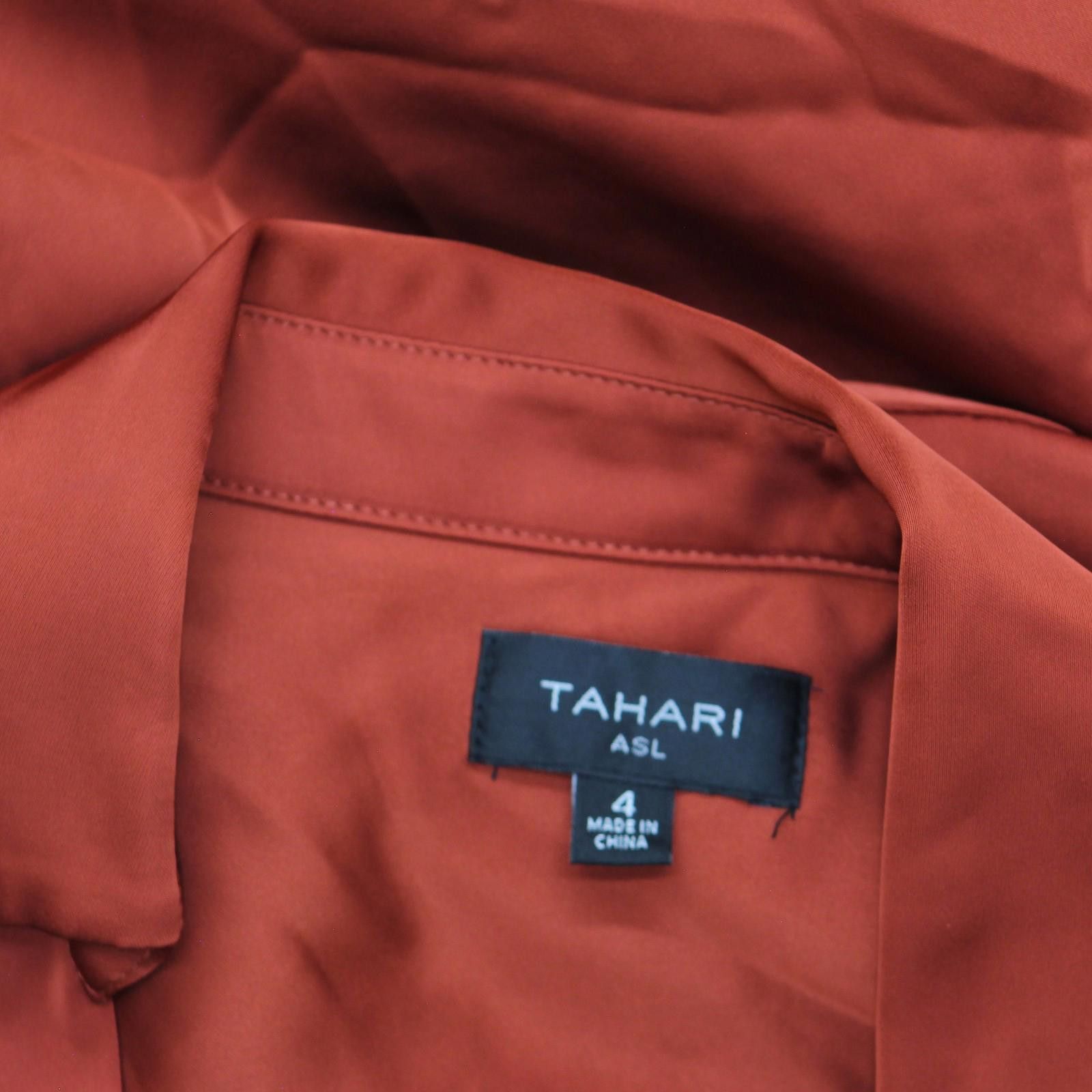 Other Nwt Tahari Asl Wrap Dress Dem401-t4 Brick Red Orange 4 Size S / US 4 / IT 40 - 4 Thumbnail