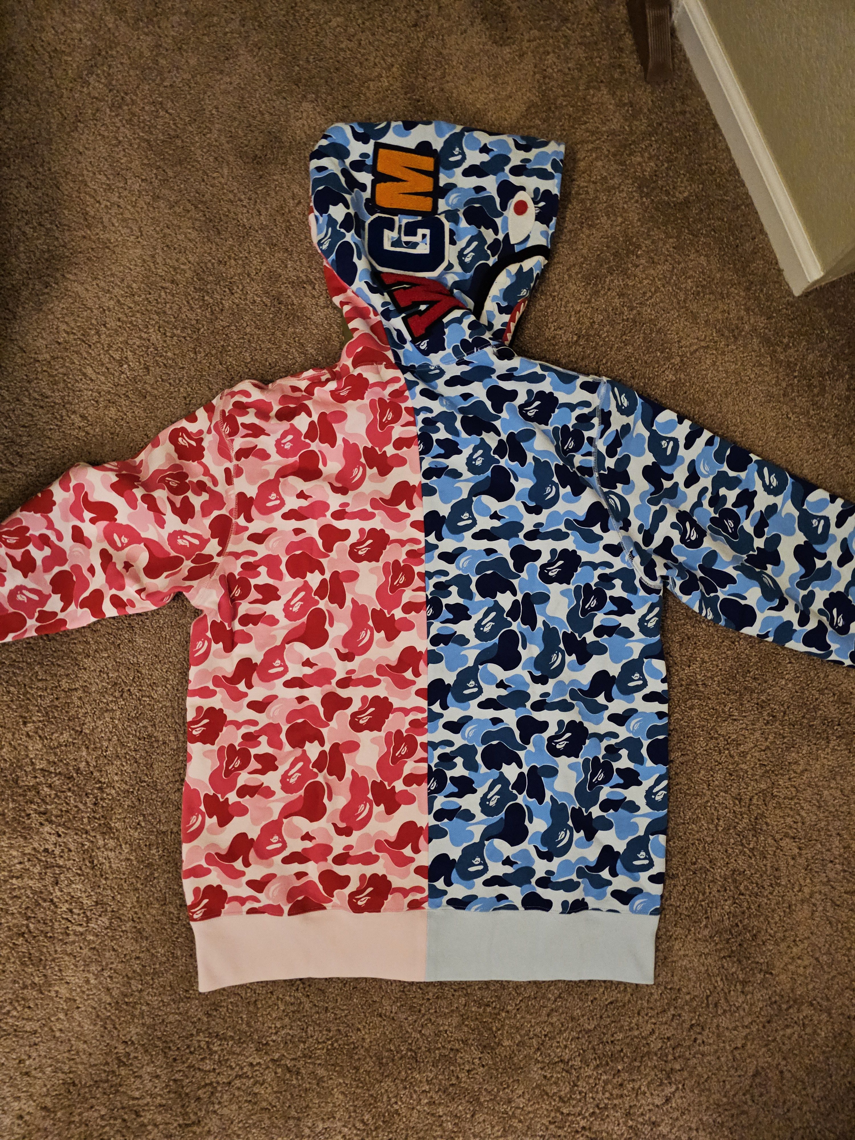 Bape BAPE ABC Separate Shark Full Zip Hoodie (Blue/Pink