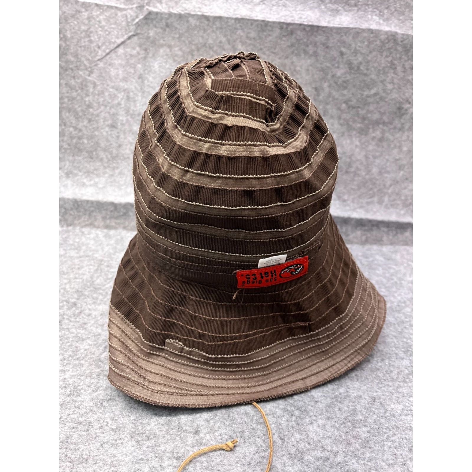 CO August Bucket Hat Womens One Size Brown Striped Cotton Lightweight Outdoors Beach Size ONE SIZE - 6 Thumbnail