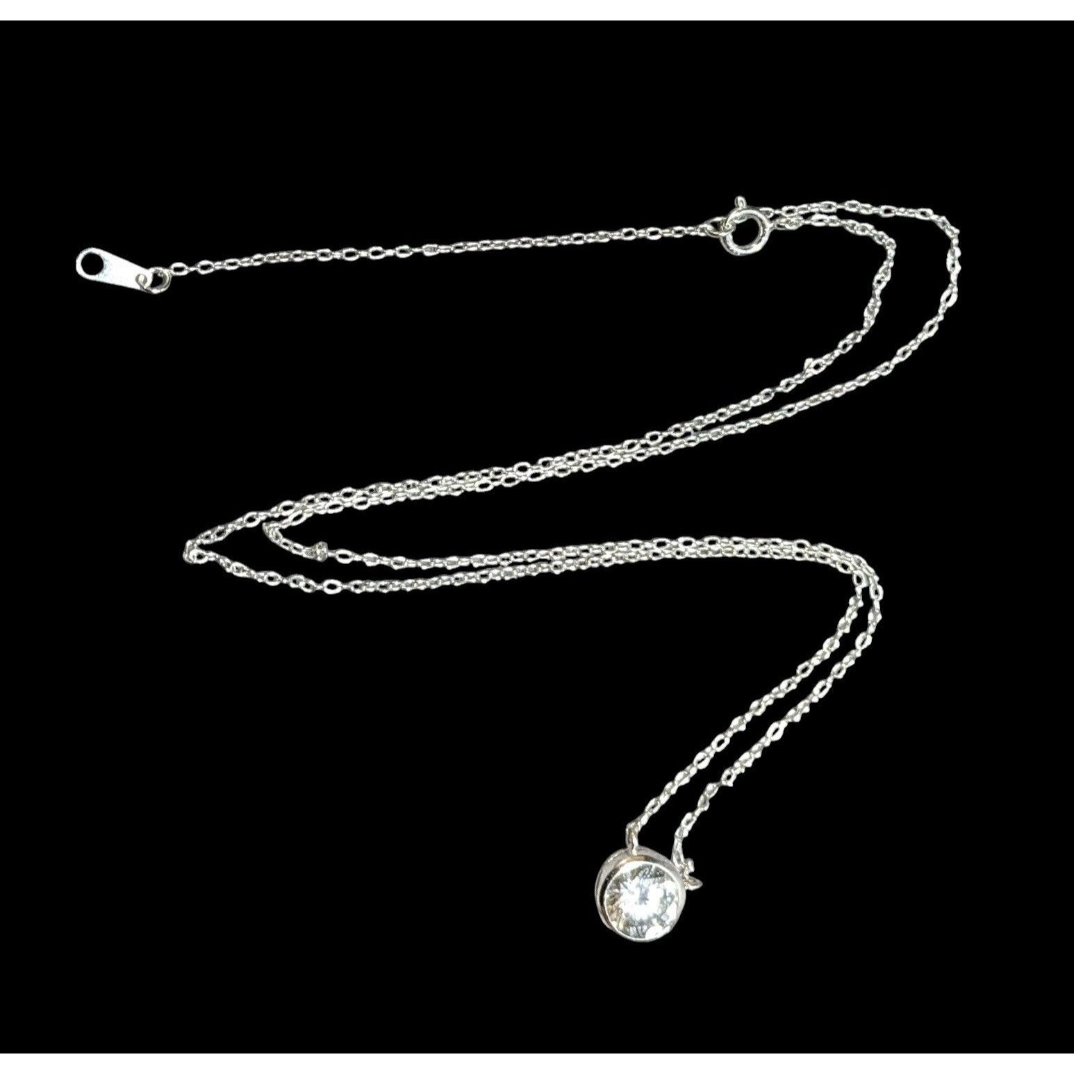 Other Minimalist Sterling Silver Gemmed Pendant Necklace Size ONE SIZE - 1 Thumbnail