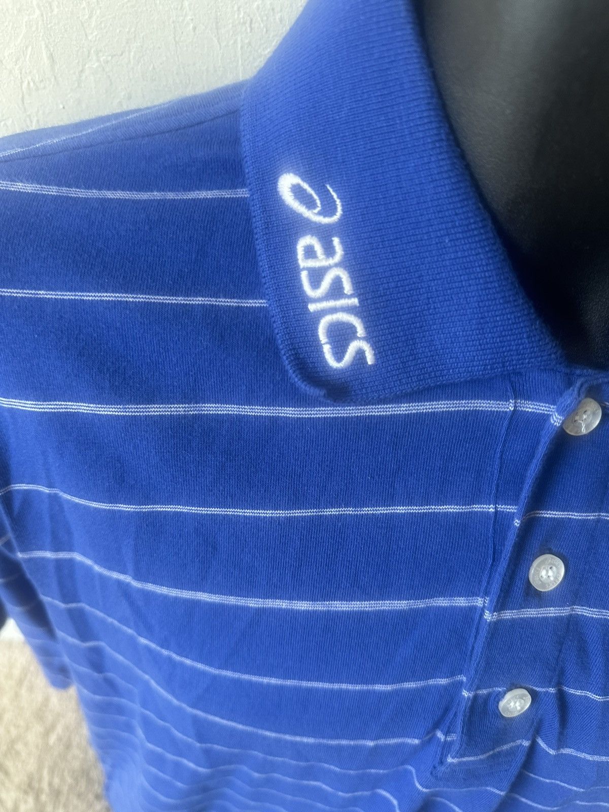 Asics Men’s used ASICS blue polo golf shirt logo size L large Size US L / EU 52-54 / 3 - 3 Thumbnail