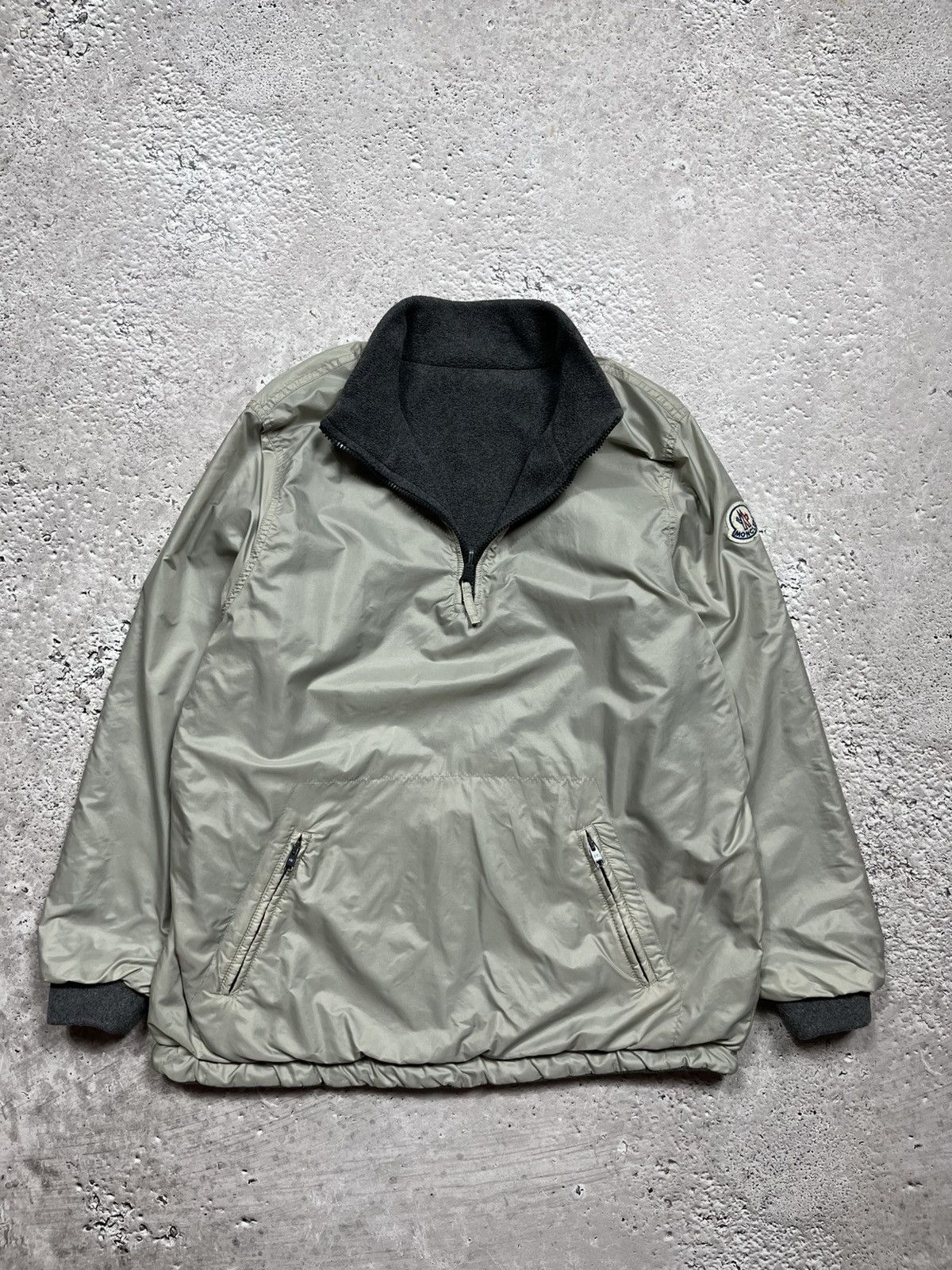 Moncler × Vintage Vintage Moncler Reversible Nylon Fleece Pullover Jacket S Size S / US 4 / IT 40 - 2 Thumbnail