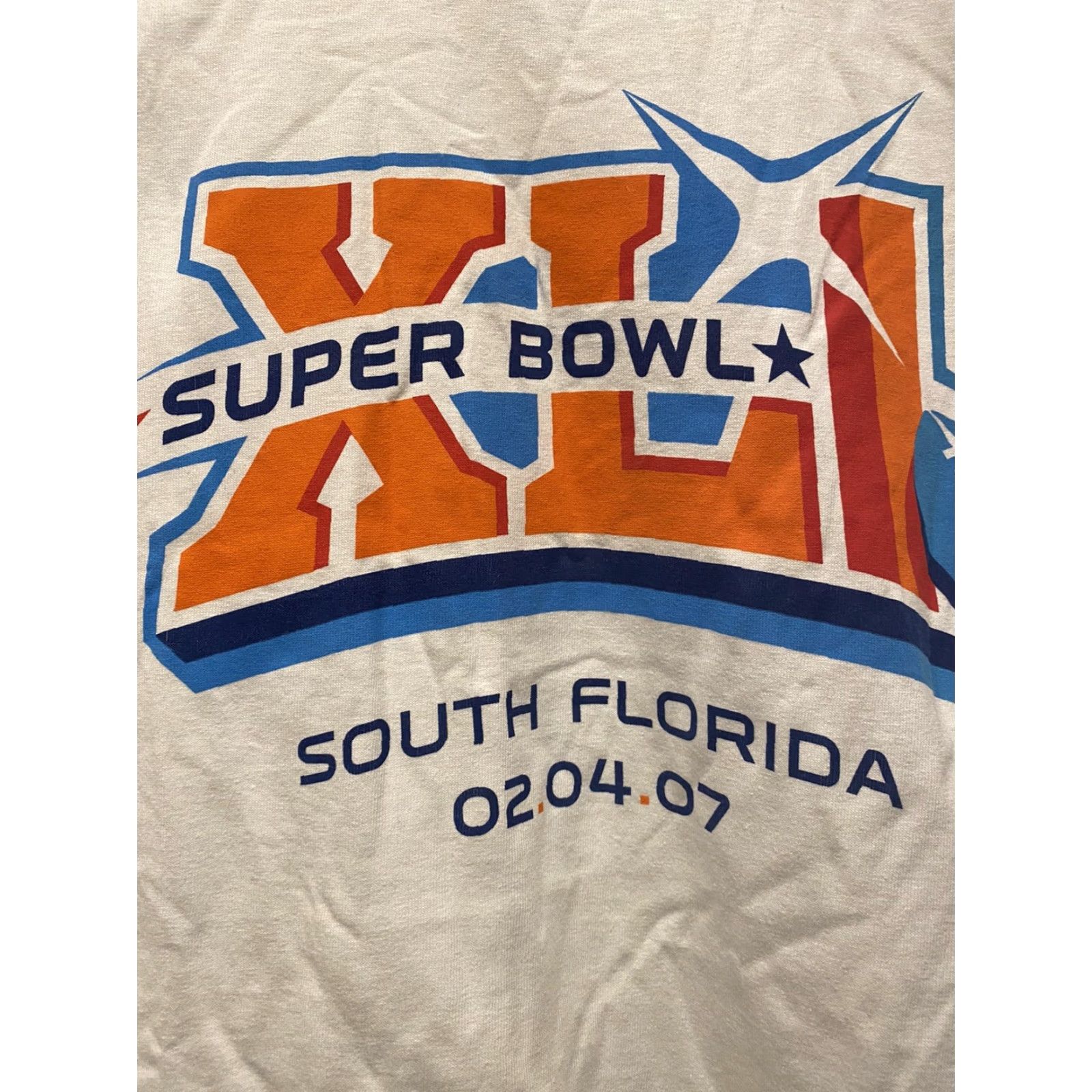 NFL VINTAGE Mens 2XL 2006 Super Bowl NFL Ringer T-Shirt White South Florida Football Mens Size US XXL / EU 58 / 5 - 3 Thumbnail