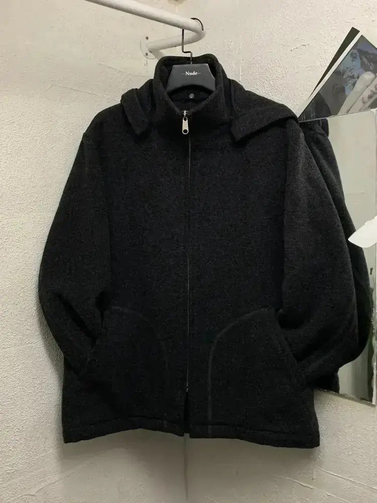 Yohji Yamamoto Yohji Yamamoto Yohji Yamamoto AAR Hood Detachable Wool Jac Size US M / EU 48-50 / 2 - 2 Thumbnail