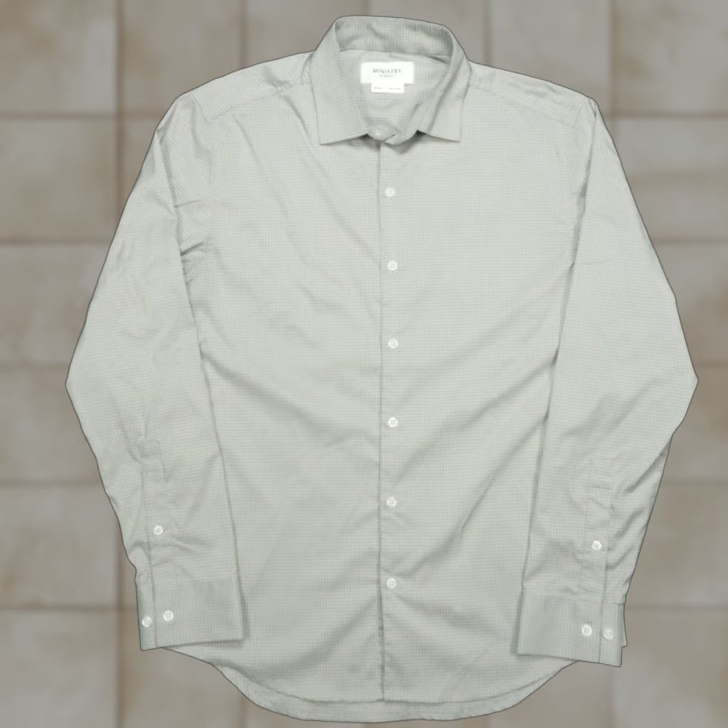 Vintage Ministry Of Supply Shirt Men Medium Gray Slim Performance Long Sleeve Ventilated Shirts Size US M / EU 48-50 / 2 - 1 Thumbnail