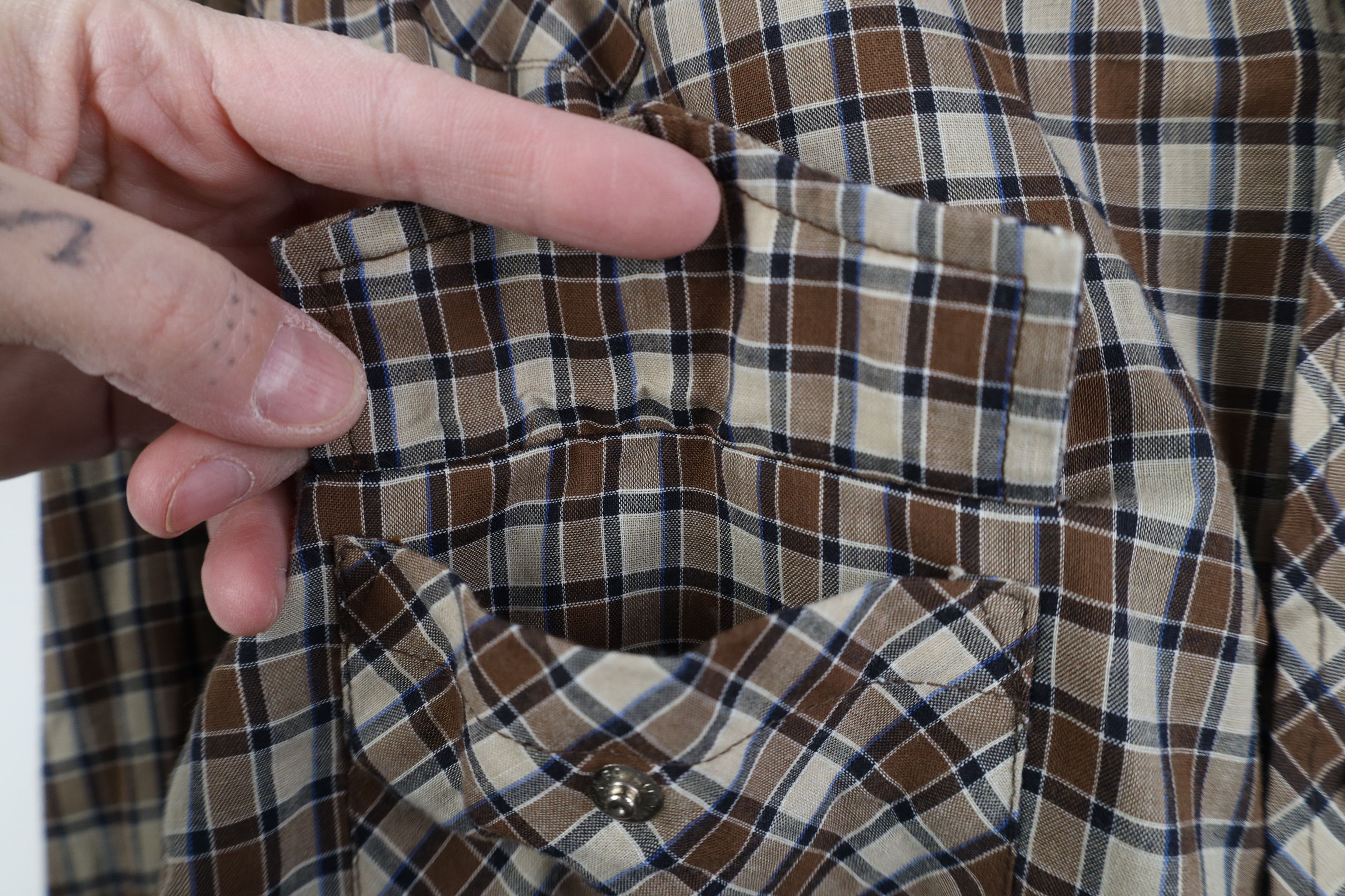 Vintage Vintage 70s Streetwear Cowboy Rodeo Button Shirt Brown Plaid Size US M / EU 48-50 / 2 - 5 Thumbnail