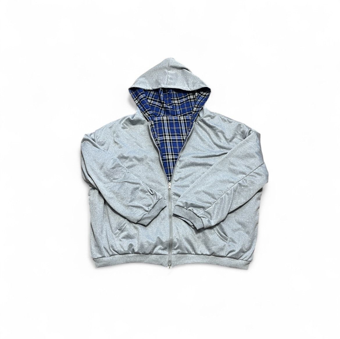 Other Double Side Zip Hoodie Blue Gray Casual Streetwear Baggy Size US XL / EU 56 / 4 - 1 Thumbnail