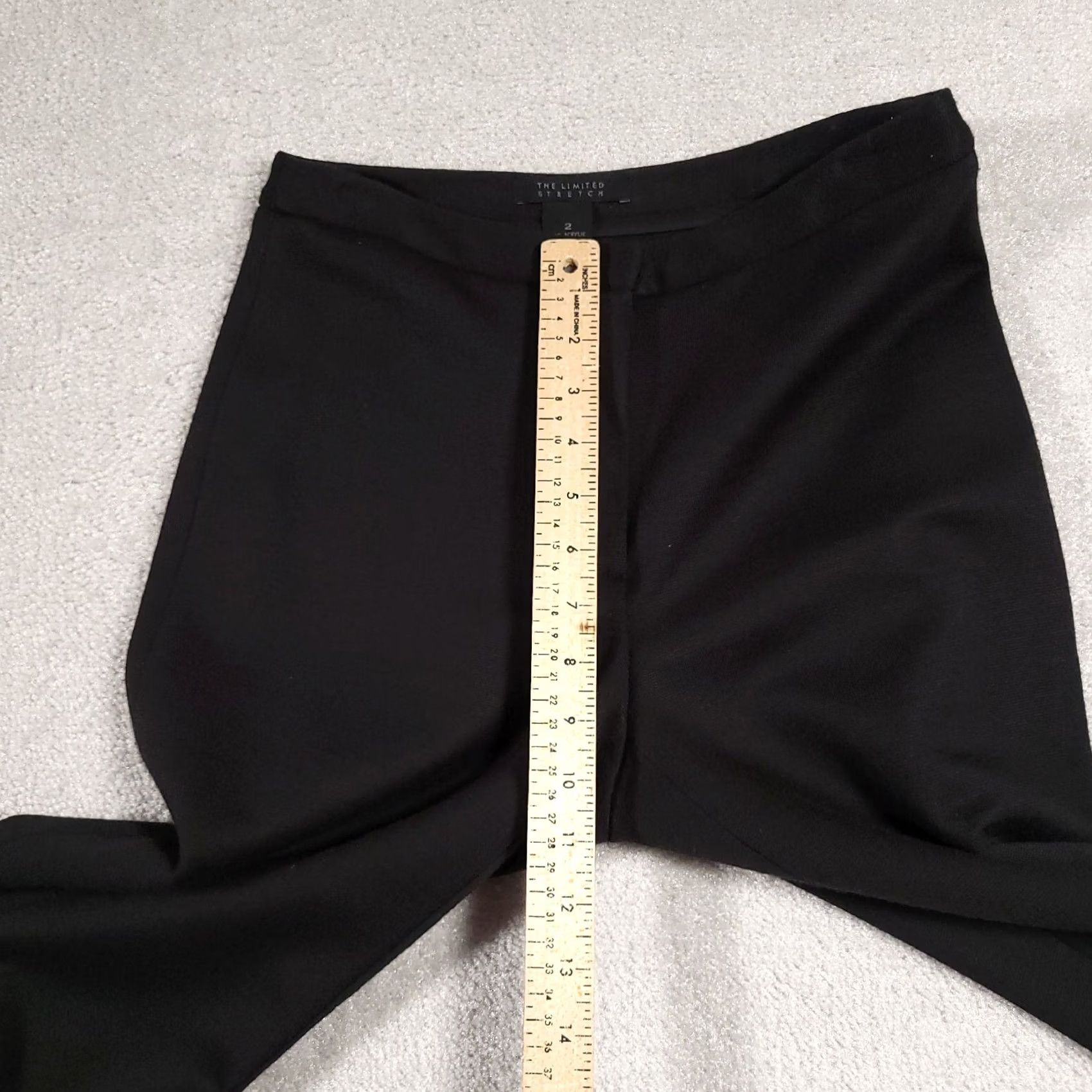 Vintage The Limited Dress Pants Women's 2 Black Mid-Rise Wool Blend Flare Hemmed Stretch Dress Pants Size 26" / US 2 / IT 38 - 7 Thumbnail