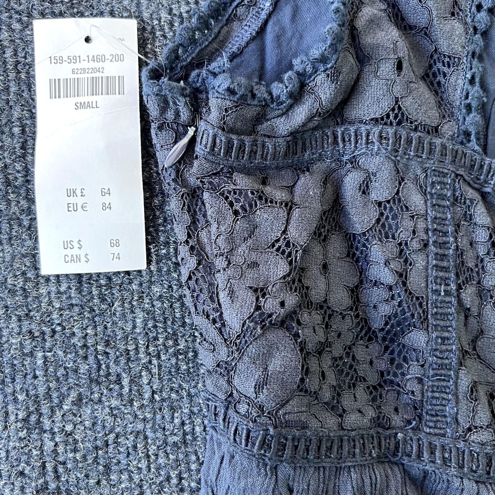 Abercrombie & Fitch Abercrombie & Fitch Dress Womens Small Navy Lace A-Line Sleeveless NWT Keyhole Size S / US 4 / IT 40 - 7 Thumbnail