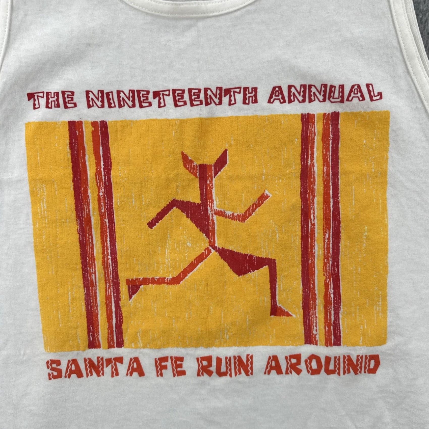 Vintage VINTAGE Oneita Power-T XL White Sleeveless Shirt USA Made 90s Mens T-Shirt Santa Fe Graphic Print Size US XL / EU 56 / 4 - 6 Thumbnail