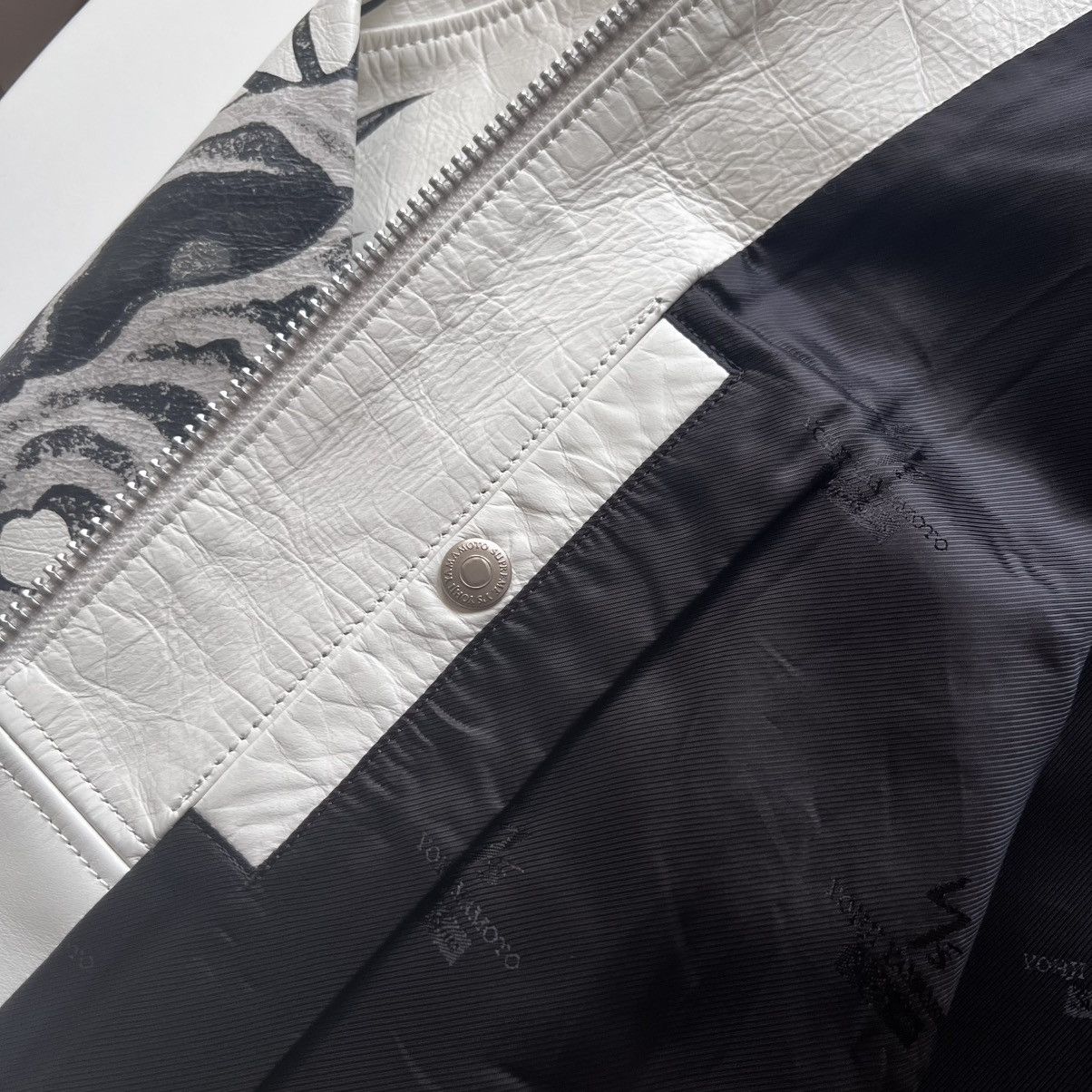 Supreme × Yohji Yamamoto Supreme Y’s by Yohji Yamamoto Leather Jacket White XL Bladee Size US XL / EU 56 / 4 - 14 Thumbnail
