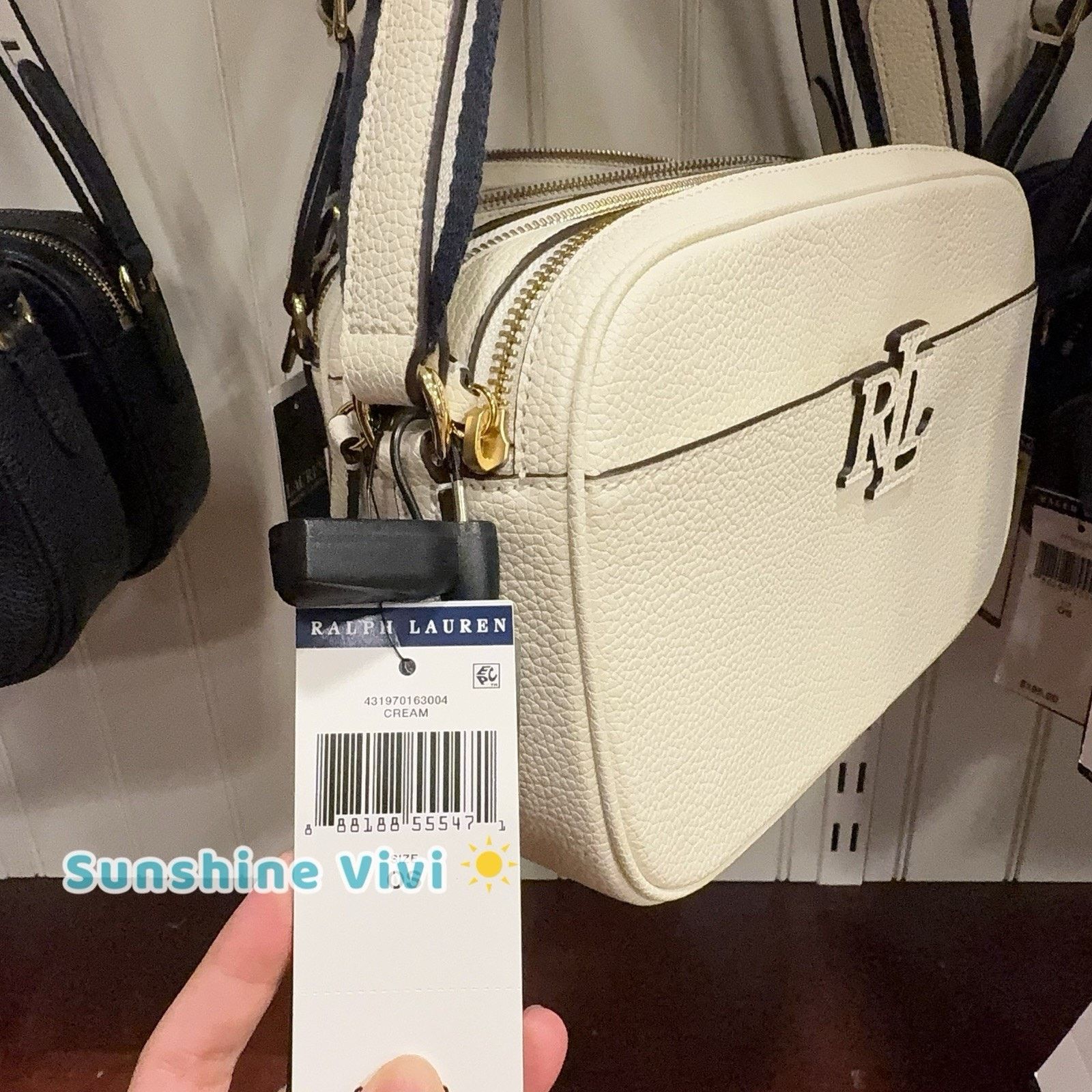Lauren Ralph Lauren NWT Lauren Ralph Lauren Carrie Leather Crossbody Bag Cream Size ONE SIZE - 2 Thumbnail